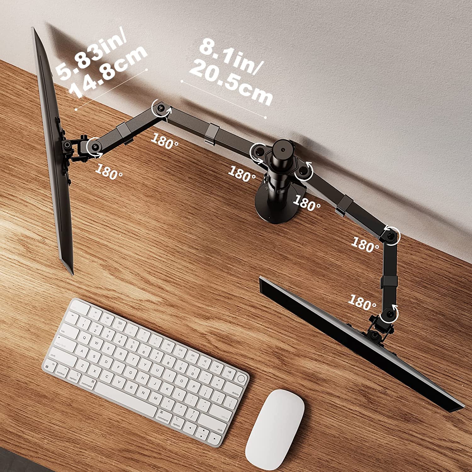 Ergear Dual Monitor Stand for 13-32 Inch Screens - Adjustable VESA Mount for Most 13-32 Inch Monitors - Perfect for Home Office, Gaming Setup & Workspace Ergonomics