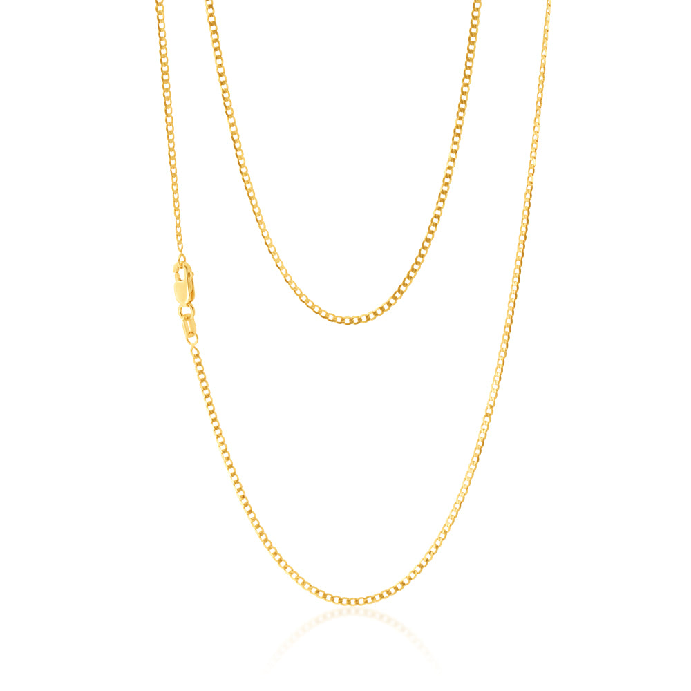 9ct Yellow Gold 45cm Curb Chain Necklace for Women - Durable & Stylish Jewelry for Everyday Wear, Gifts & Special Occasions