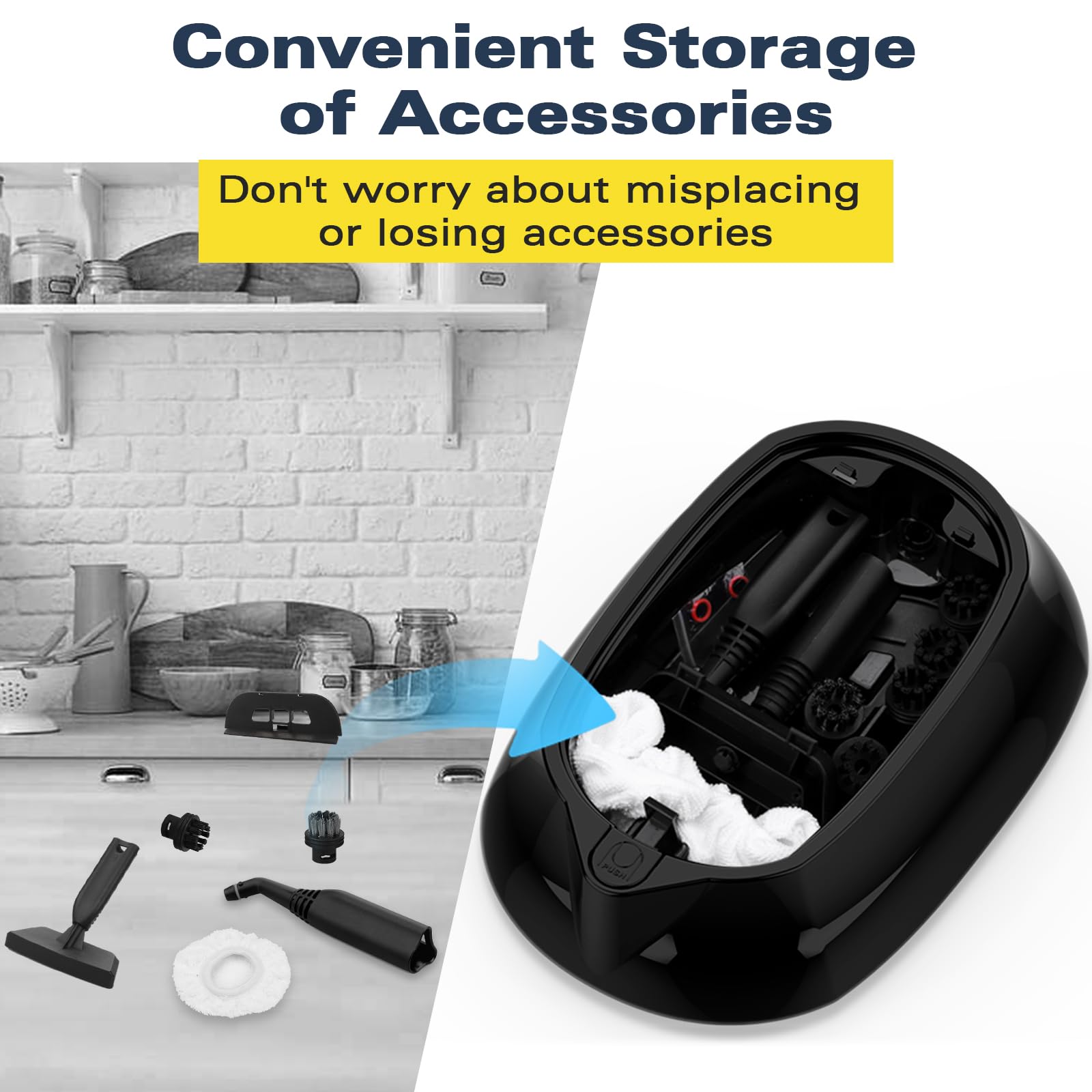 Steam Cleaner Base with Removable Design - Easy Assembly & Mobility for Floor Protection - Black | Ideal for Home Cleaning & Hardwood Floor Care
