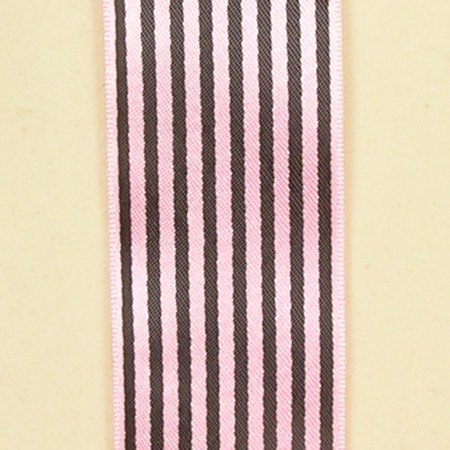 Pink and Black Striped Satin Ribbon - 16mm x 162 Yards (148m) for Gift Wrapping, DIY Crafts, Hair Bows, and Party Decorations