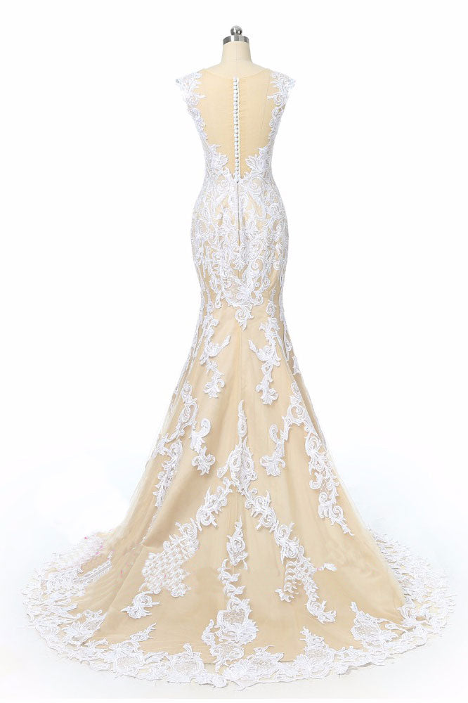 Elegant Champagne Tulle Lace Prom Dress for Women - Perfect for Homecoming, Formal Dances & Special Occasions