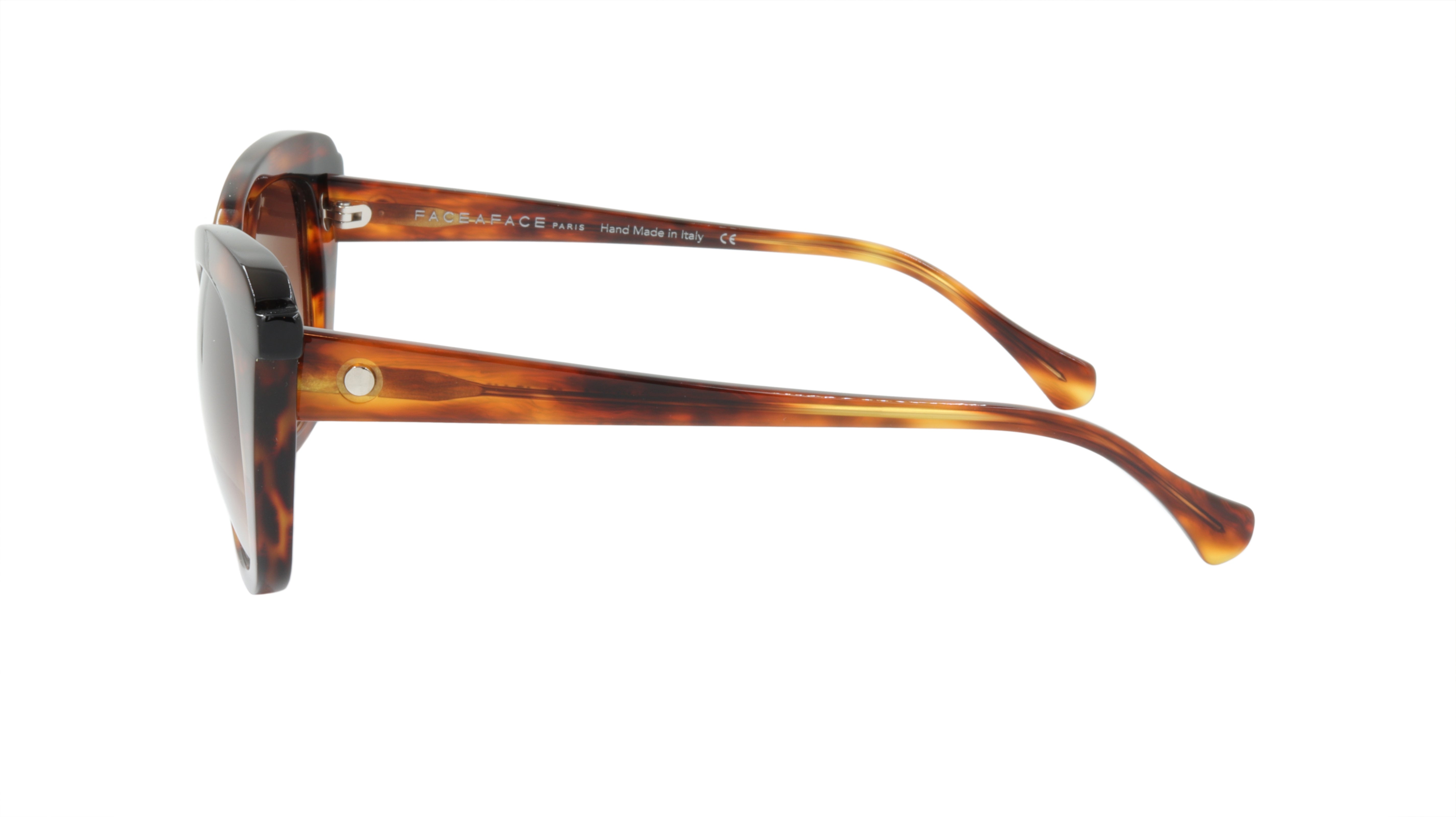 Face A Face SHINE 1 Sunglasses - Acetate Frame in Brown Horn & Black | UV Protection, Fashion Eyewear for Men & Women | Perfect for Outdoor Activities, Beach & Driving