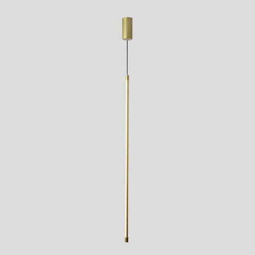 Modern Golden Linear Suspension LED Pendant Light - Creative Metal Long Tube Hanging Lamp for Bedroom, Living Room & Dining Room - Perfect for Bedside, Sofa Corner & Kitchen Island Lighting
