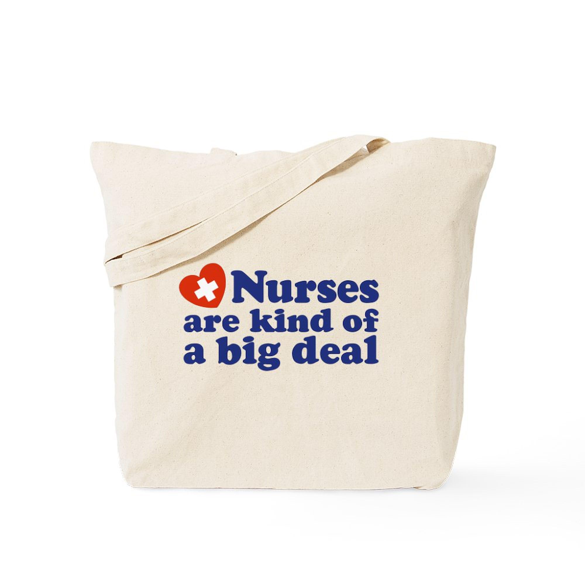 Cute Nurse Tote Bag - Natural Canvas Reusable Shopping Bag for Nurses, Medical Professionals & Healthcare Workers - Perfect for Work, Groceries & Everyday Use