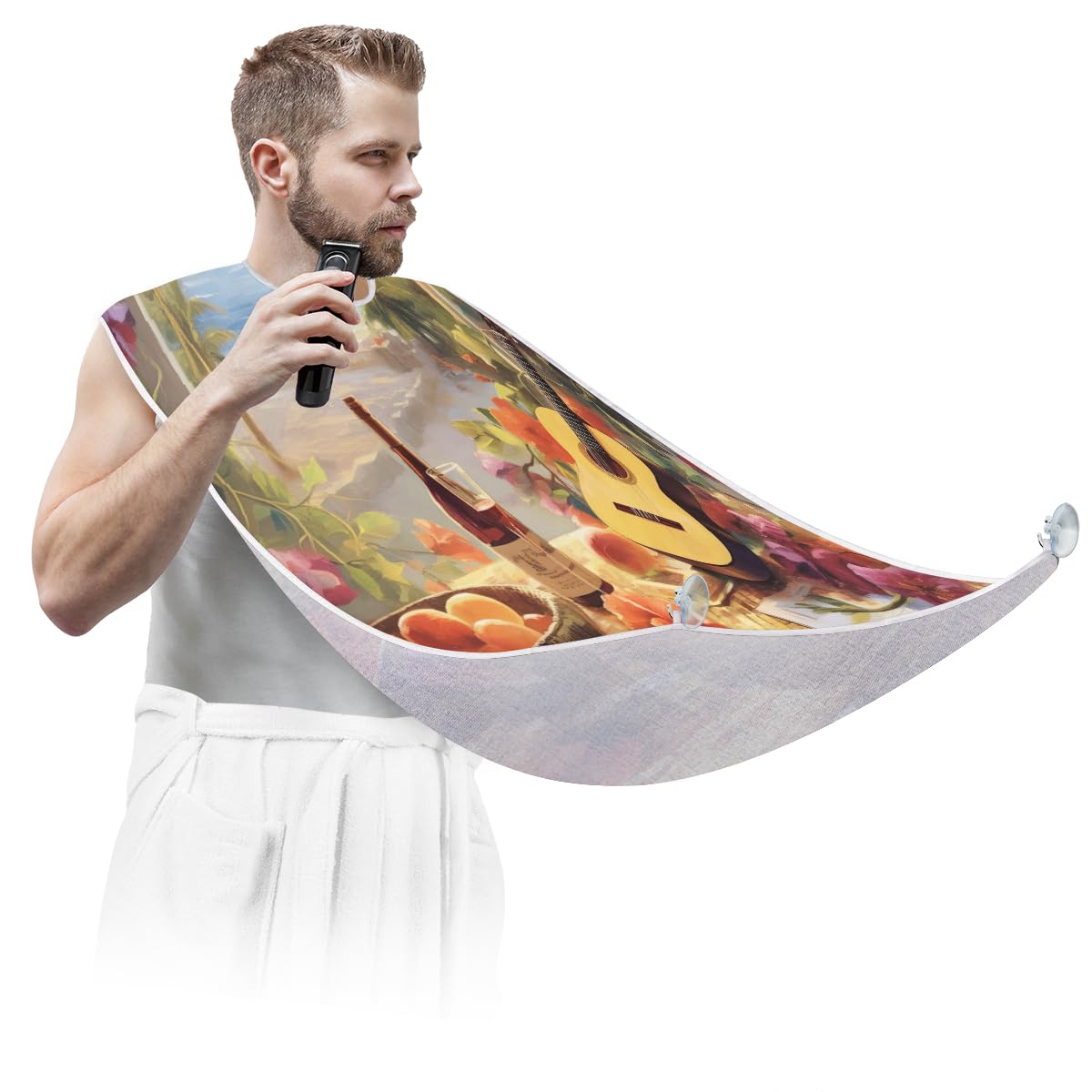 Men's Beard Shaving Bib & Hair Dye Apron - Waterproof Barber Cape for Haircut, Makeup & Tattoo Artists - Sink Hair Catcher for Easy Cleanup - Perfect Gift for Barbers & Grooming Enthusiasts (Great for Home Salon, Barber Shops & DIY Grooming)