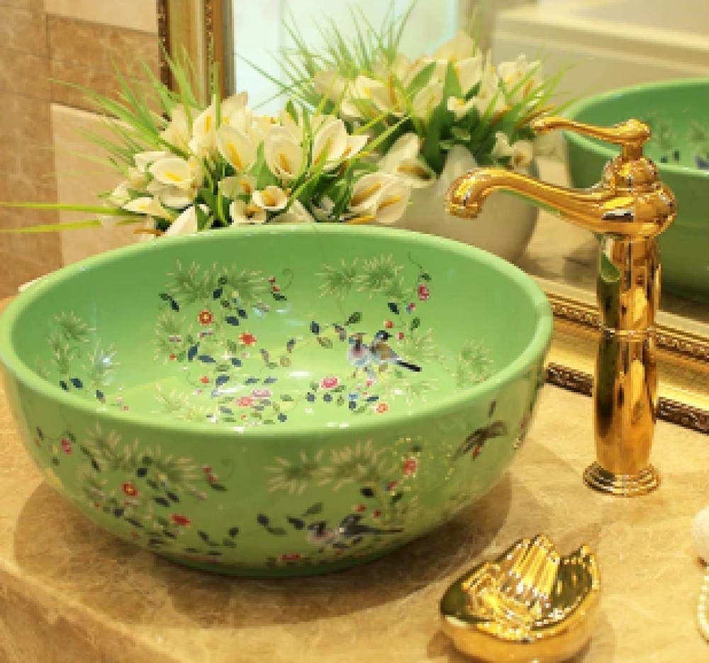 Modern SHAWLA Bathroom Vessel Sink - Porcelain Countertop Basin with Artistic Design, Ceramic Wash Bowl for Vanity & Bathroom Decor | Perfect for Contemporary Homes, Luxury Hotels & Spa Retreats