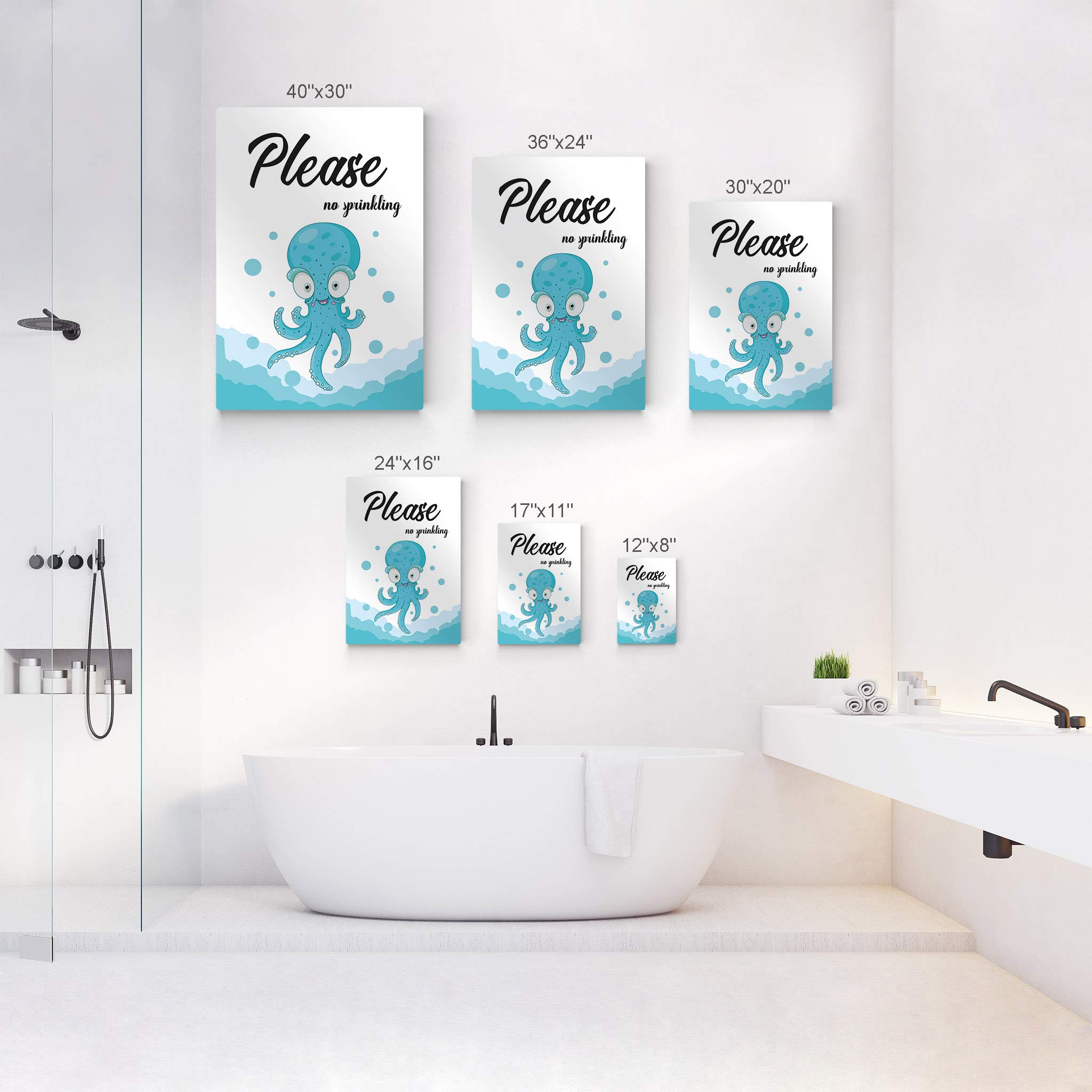 Funny Kids Bathroom Sign - 'Please No Sprinkles' Quote Metal Print Wall Art | Bathroom Decor, Home Decoration | Ready to Hang 40x30 | Made in USA | Perfect for Kids' Bathrooms, Playrooms & Humorous Home Decor