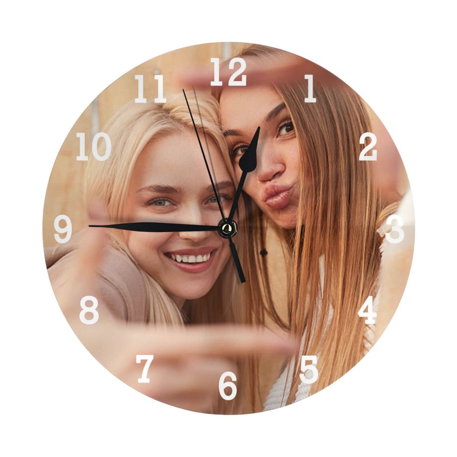 Custom Photo Wall Clock - Personalized Picture Clock for Living Room, Bedroom, Kitchen | Unique Wedding, Anniversary Gift for Couples | Farmhouse & Home Decor | Perfect for Housewarming, Birthday Presents