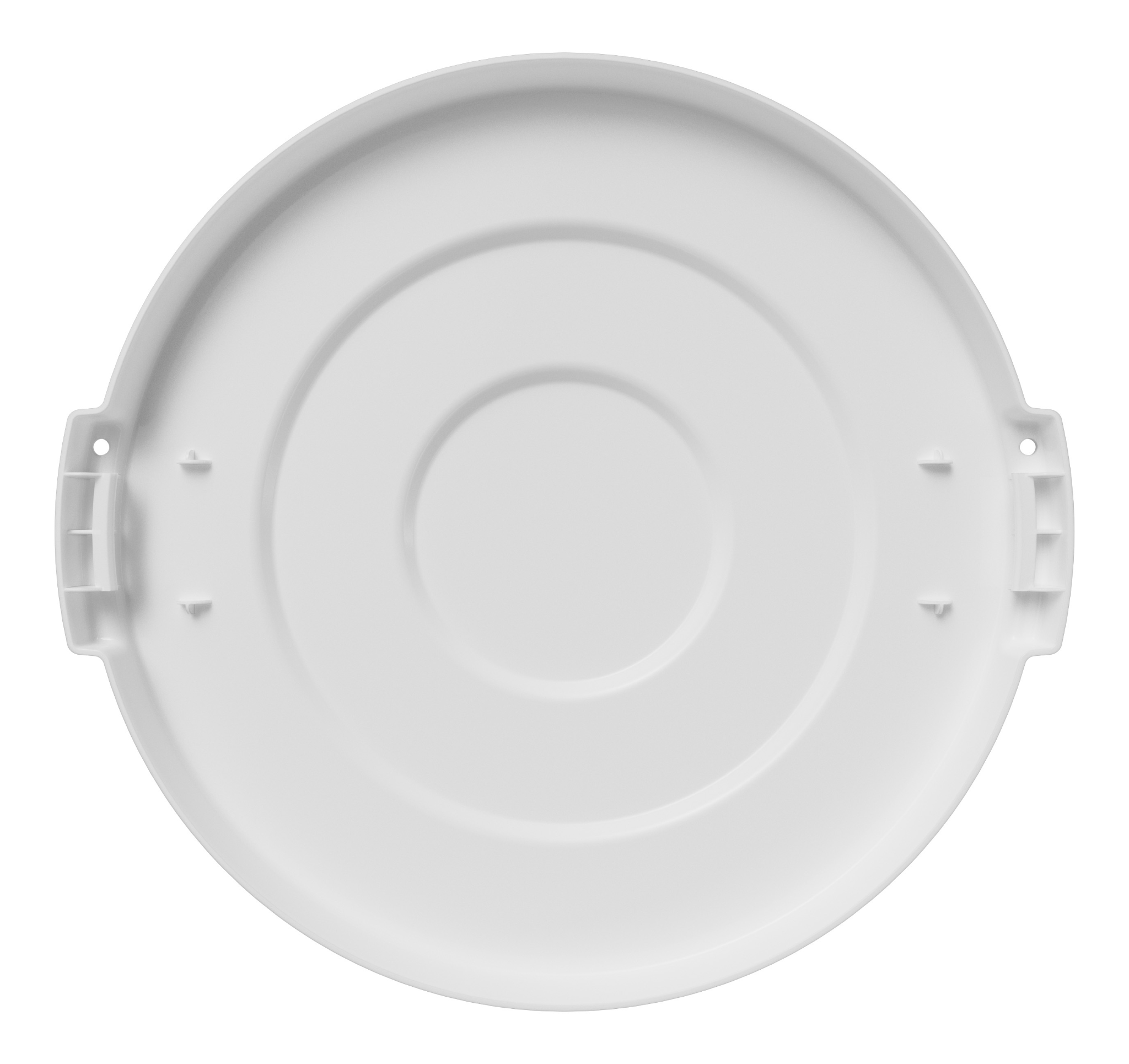Carlisle 84103302 32 Gallon Bronco Round Trash Can Lid - Durable White Waste Bin Cover for Kitchen, Office & Outdoor Use