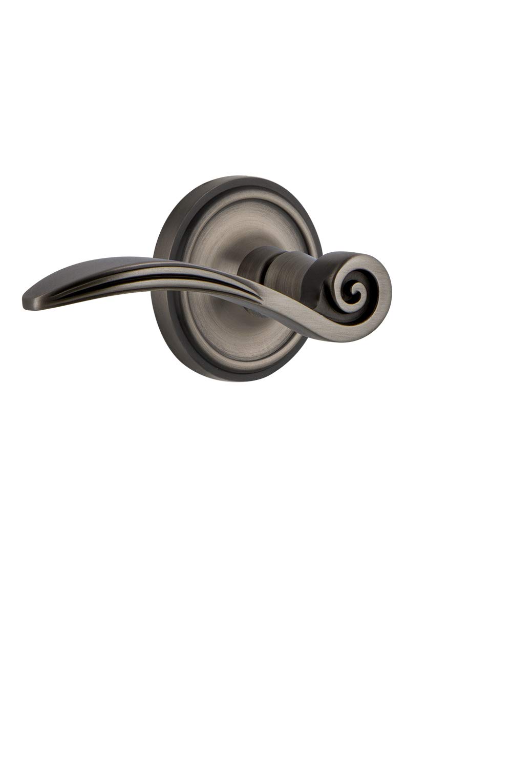 Nostalgic Warehouse Classic Rose Passage Swan Lever Door Handle - Antique Pewter Finish for Vintage Home Decor & Interior Design