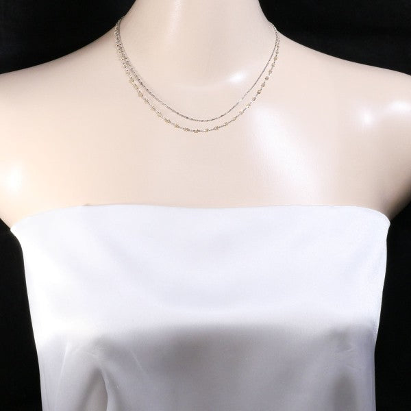 18K Yellow Gold and White Gold Necklace for Women - Elegant Layering Jewelry for Everyday Wear, Gift Giving & Special Occasions