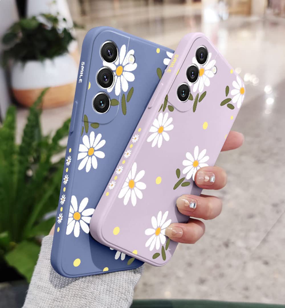 **Cute Daisy Pattern Samsung Galaxy A50 Case - Shockproof TPU Bumper & Liquid Silicone Cover with Full Camera Protection (Compatible with Galaxy A50/A50s/A30s) - Perfect for Everyday Use, Travel & Outdoor Activities**