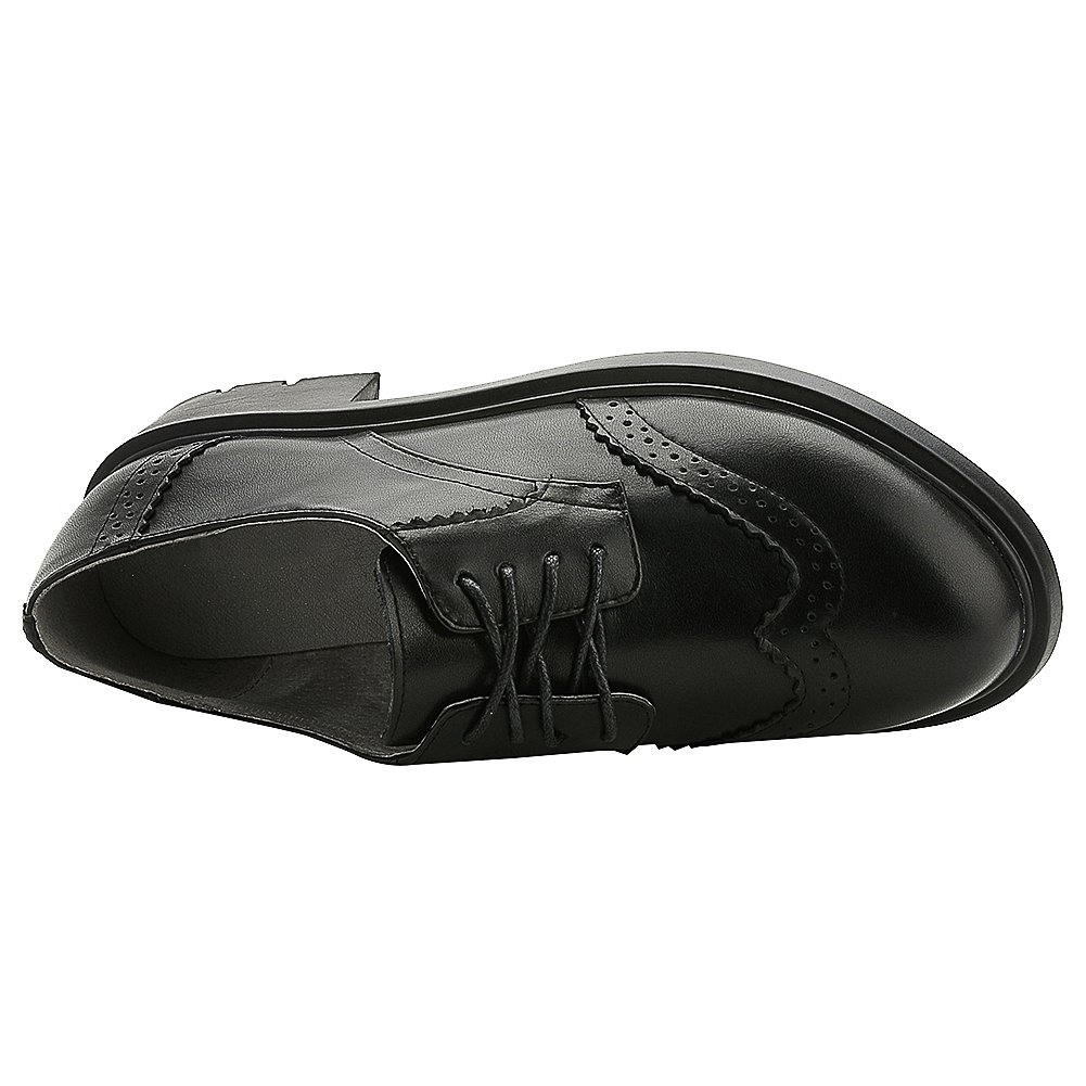 Rismart Women's Oxford Dress Shoes - Genuine Leather Round Toe Lace-Up Brogues for Business & Formal Occasions - Perfect for Office, Interviews & Professional Events