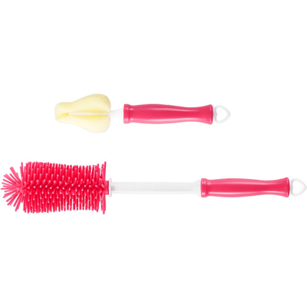 2-Pack Silicone Pacifier & Bottle Cleaning Brushes - Soft Sponge Brush for Baby Bottles, Nipples, and Small Feeding Accessories - Perfect for Newborns, Infants, and Toddlers - Dishwasher Safe & BPA-Free