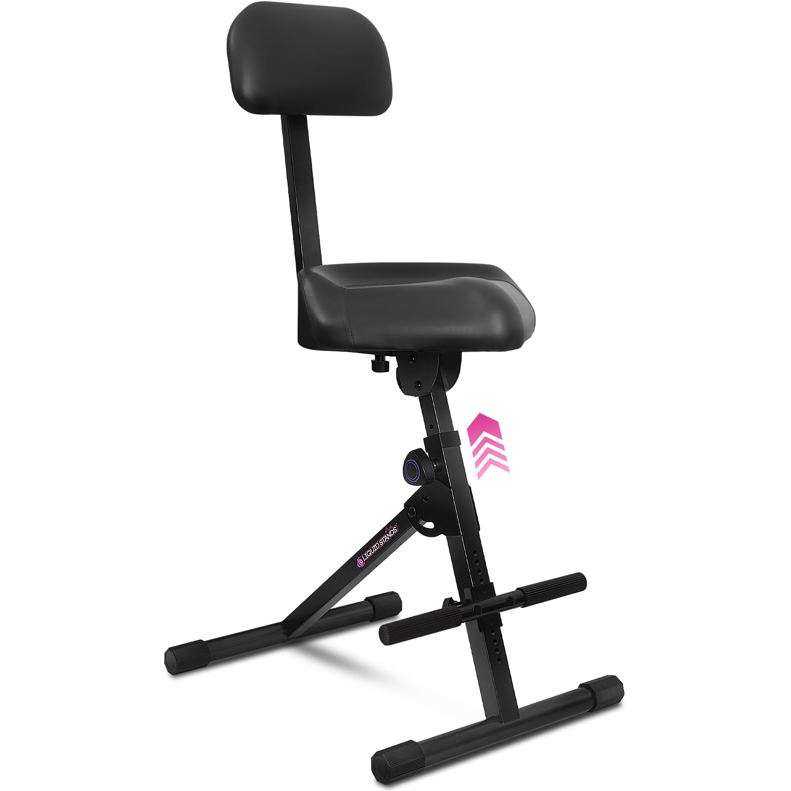 Adjustable Guitar Stool with Backrest - Ergonomic Musician Drum Throne Seat for Adults & Kids - Perfect for Drummers, Guitarists & Live Performances - Home Studio & Stage Use