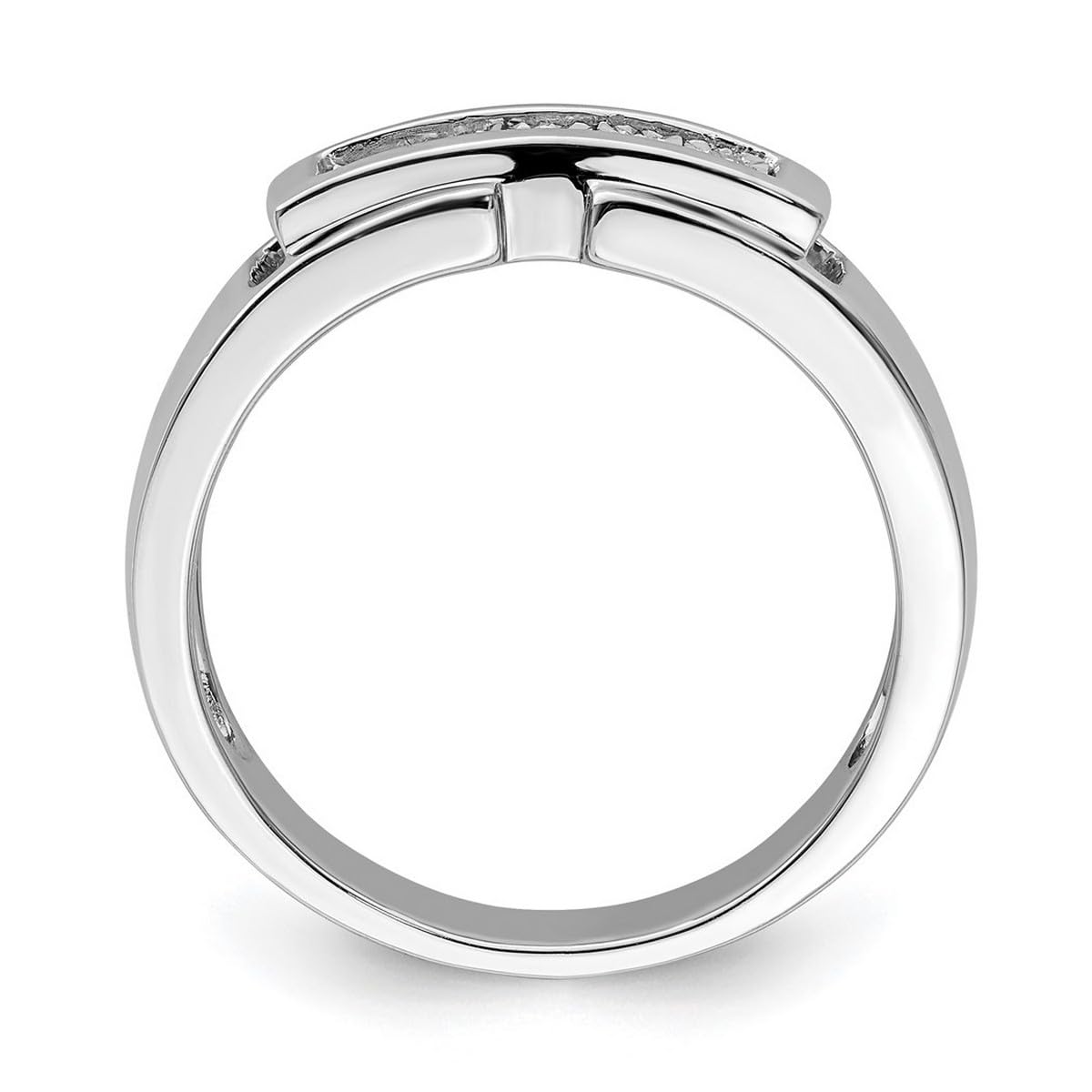 925 Sterling Silver Men's Diamond Ring - Polished Wedding Band for Men, Engagement Ring, Anniversary Gift for Him, Perfect for Special Occasions