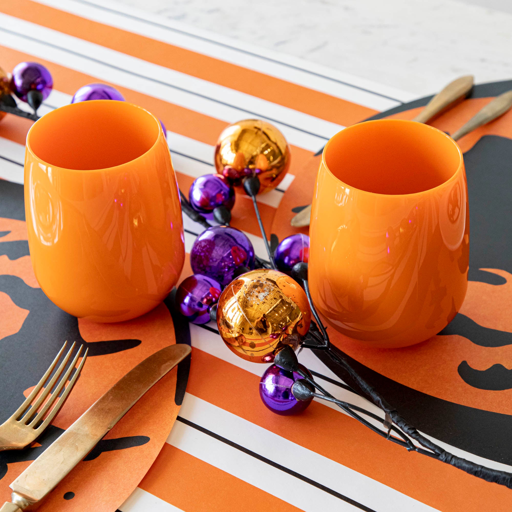 58ft Halloween Ball Garland Decorations - Orange & Black Party Supplies for Spooky Home, Porch, and Outdoor Halloween Decor