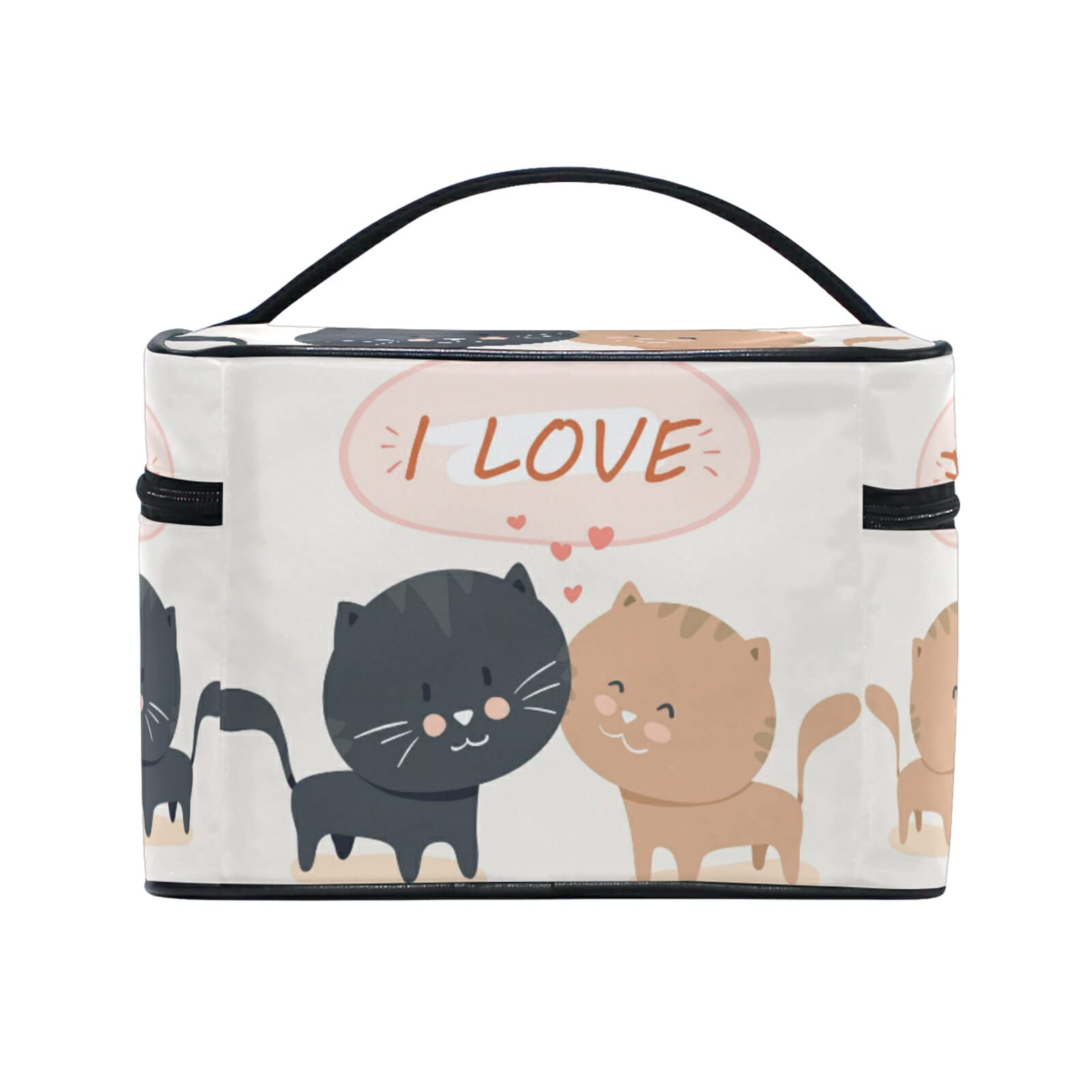 Cute Cartoon Cat Makeup Bag for Women - Waterproof Cosmetic Organizer with Zipper, Travel Toiletry Pouch for Girls (Perfect for Travel, Gym & Daily Use)