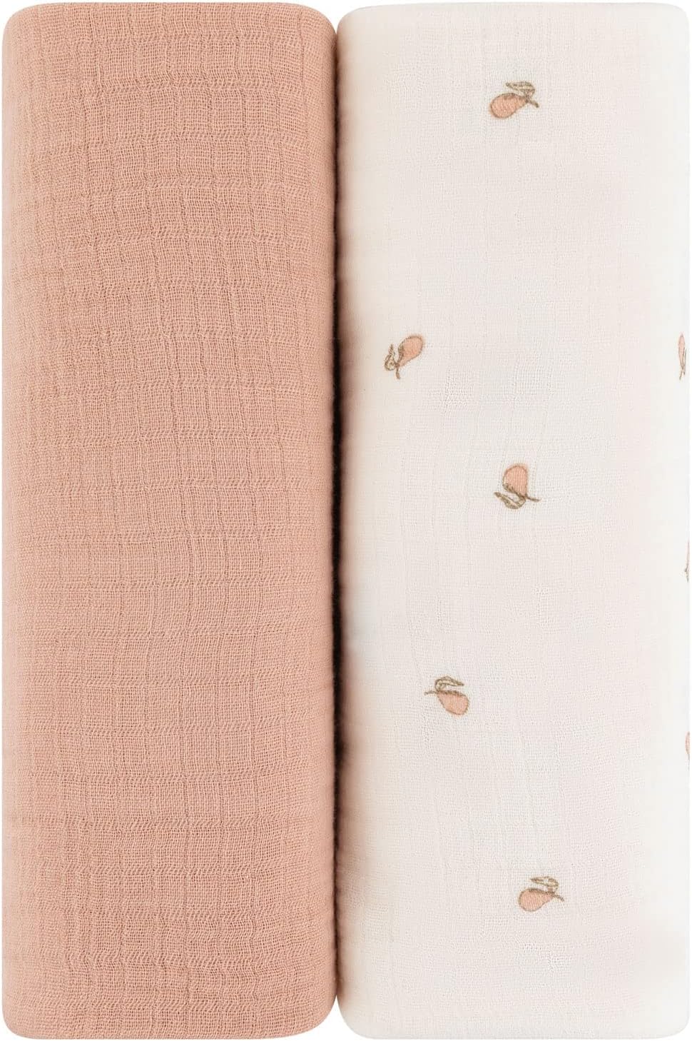 Ely's&Co. Soft Breathable Muslin Swaddle Blankets for Babies - 2 Pack Set - Perfect for Swaddling, Nursing Cover & Stroller Blanket