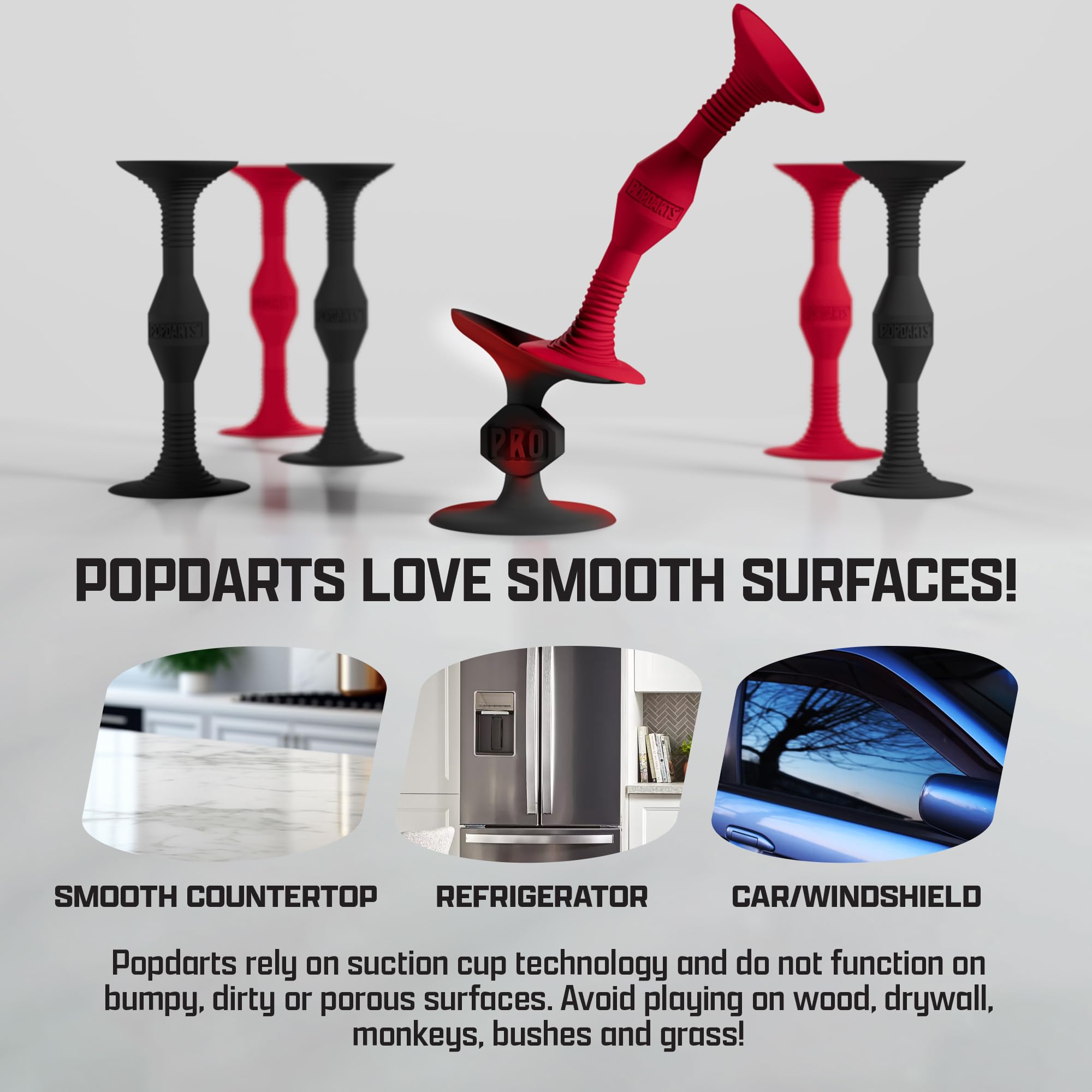 Popdarts PRO Pack Game Set (Red & Black) - Indoor & Outdoor Suction Cup Throwing Game - Competitive Fun for Parties, Backyards, and Family Gatherings