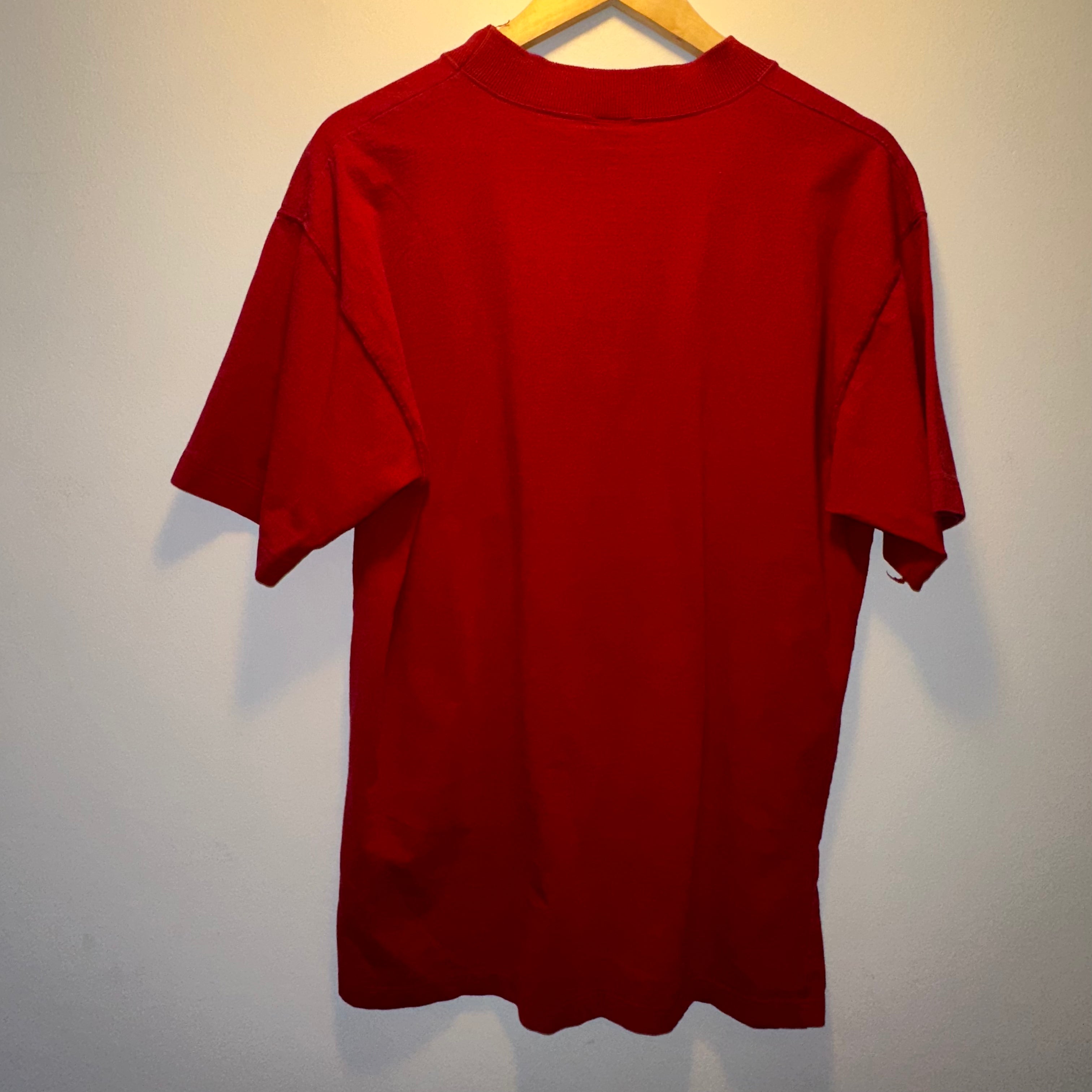 Calvin Klein Men's Red Pocket T-Shirt - Soft Cotton Crew Neck Tee for Casual Wear & Everyday Outfits | Size Large