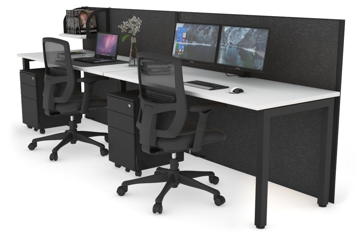 Horizon Quadro 2 Person Office Workstation with Square Legs - 1200L x 700W Dimensions - Perfect for Collaborative Workspaces & Shared Office Desks