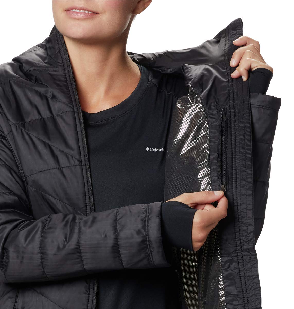 Columbia Women's Mighty Lite Hooded Jacket - Lightweight Water-Resistant Fleece for Hiking, Camping & Outdoor Activities