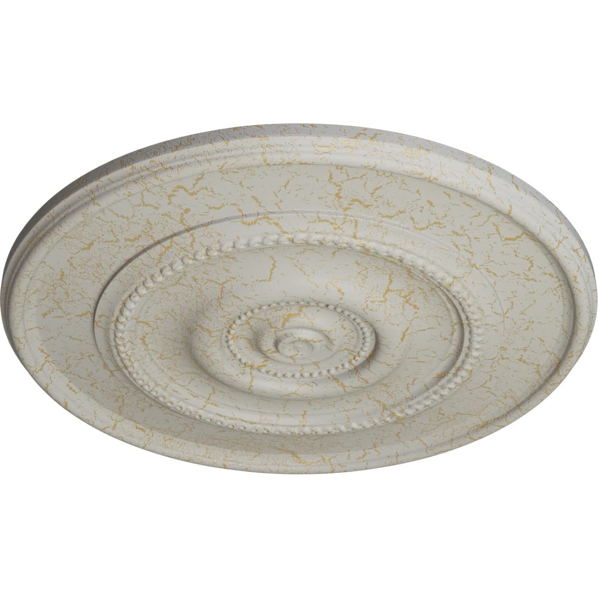 Ekena Millwork CM30DYPCC 30 Inch Round Dylar Ceiling Medallion - Hand-Painted Pot of Cream Crackle Finish, 2.25