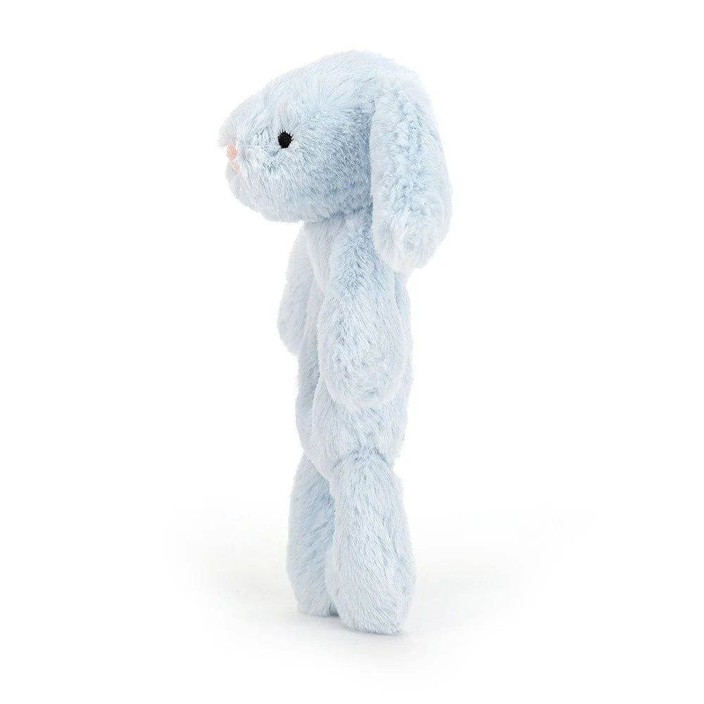 Bashful Blue Bunny Ring Rattle - Soft Baby Teether Toy with Gentle Sounds | Perfect for Newborns, Infants & Toddlers | Great for Soothing, Teething Relief & Sensory Play