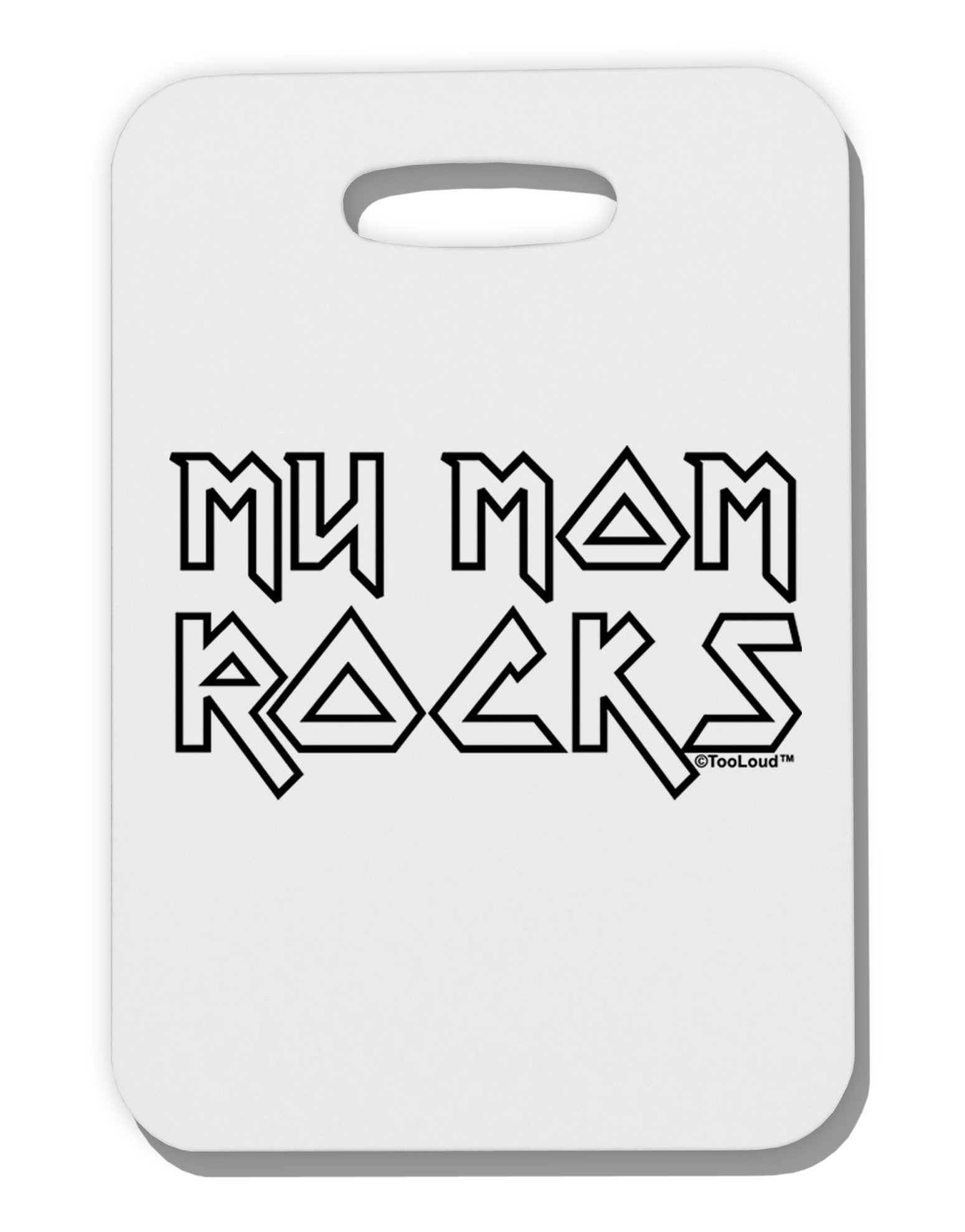 My Mom Rocks Thick Plastic Luggage Tag - Durable Travel Accessory for Mother's Day Gifts, Suitcases & Backpacks | Perfect for Airports, Vacations & Surprise Presents