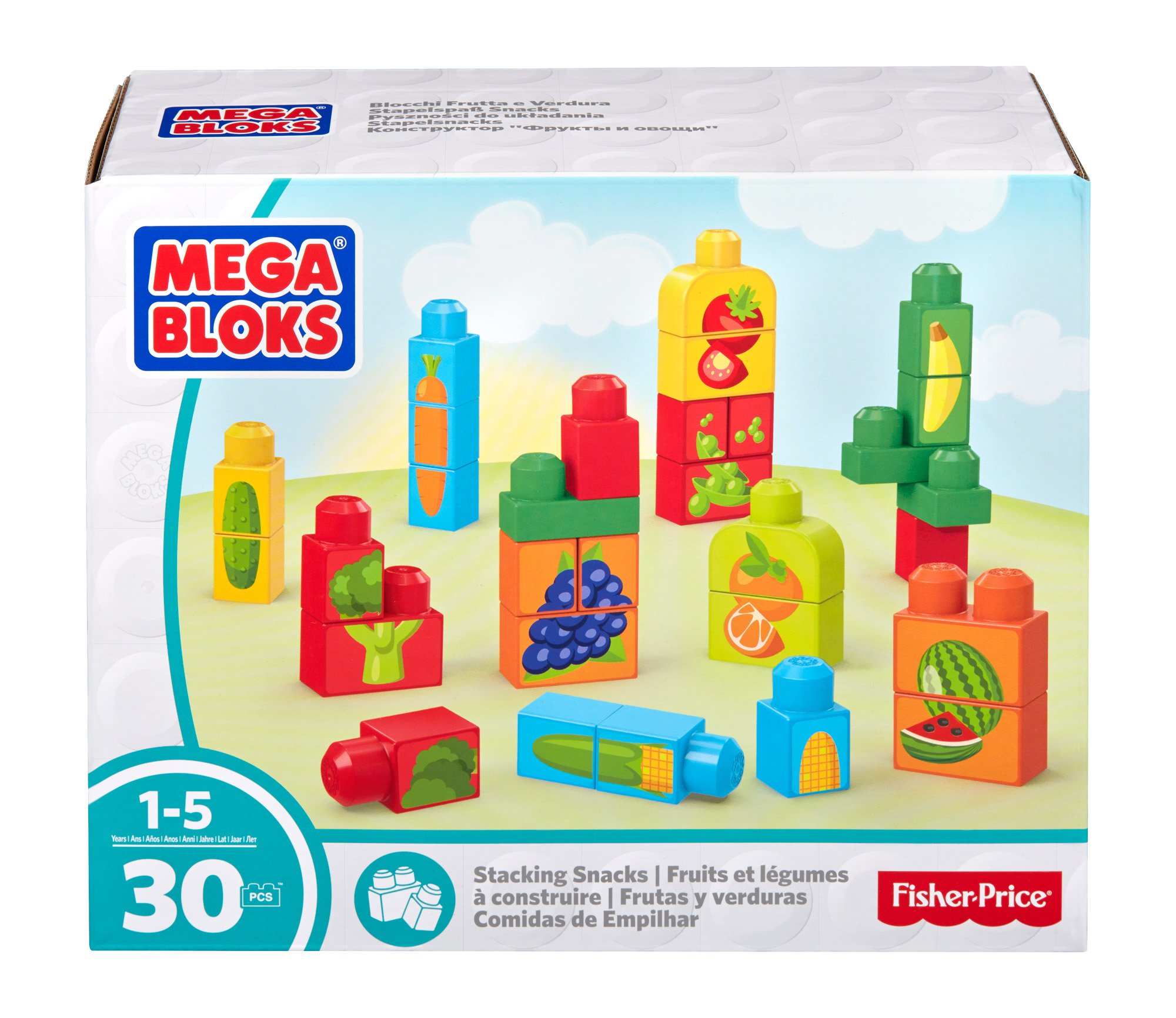 Mega Bloks First Builders Stacking Snacks - Educational Toddler Building Blocks for Creative Play, Learning & Fine Motor Skills Development | Perfect for Preschool Classroom & Home Playtime