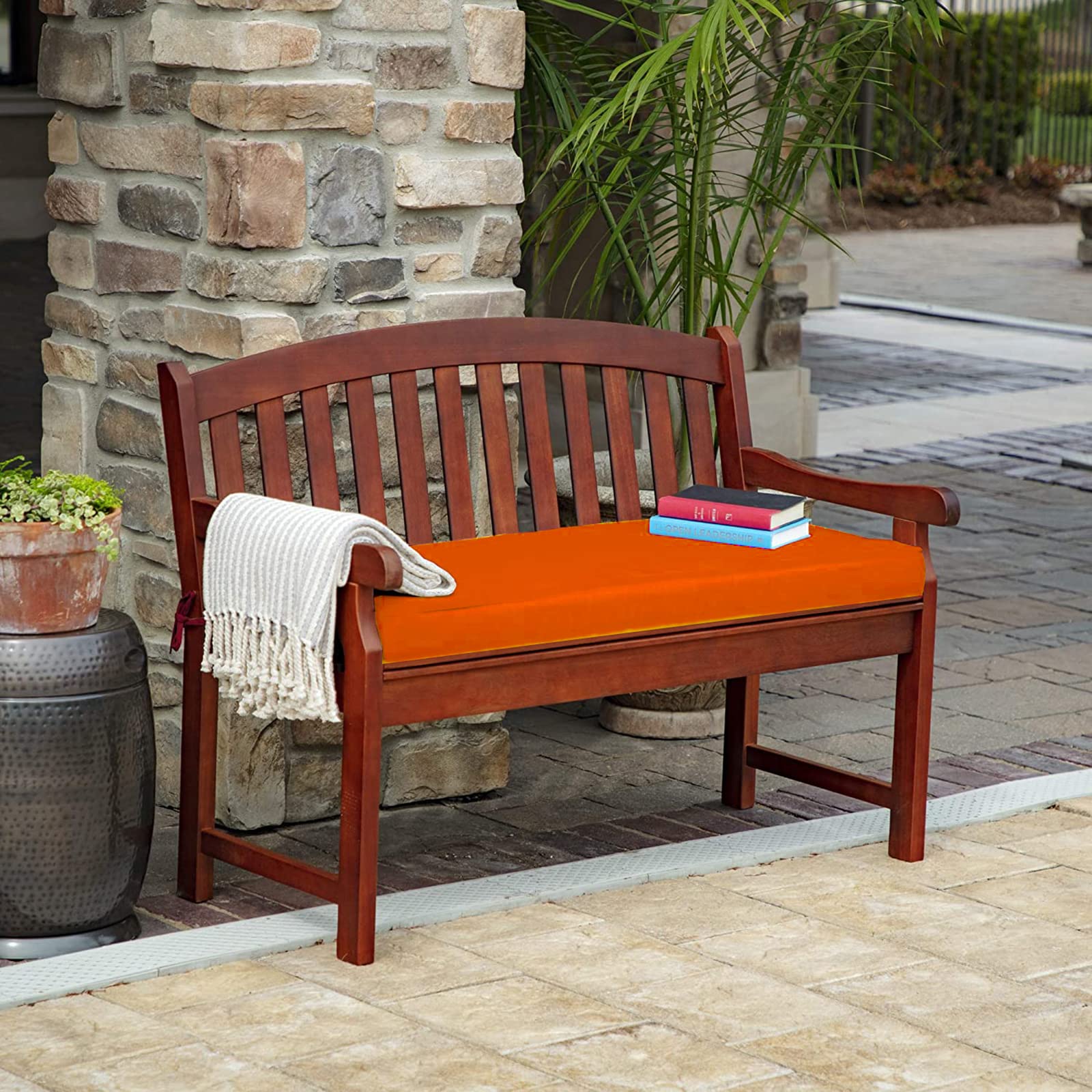 Outdoor Patio Bench Cushion - Waterproof Garden Swing Cushion with Non-Slip Backing for Wicker Loveseat & Furniture | Sunbrella Fabric Indoor/Outdoor Use | Perfect for Patio, Deck, Poolside & Garden Relaxation