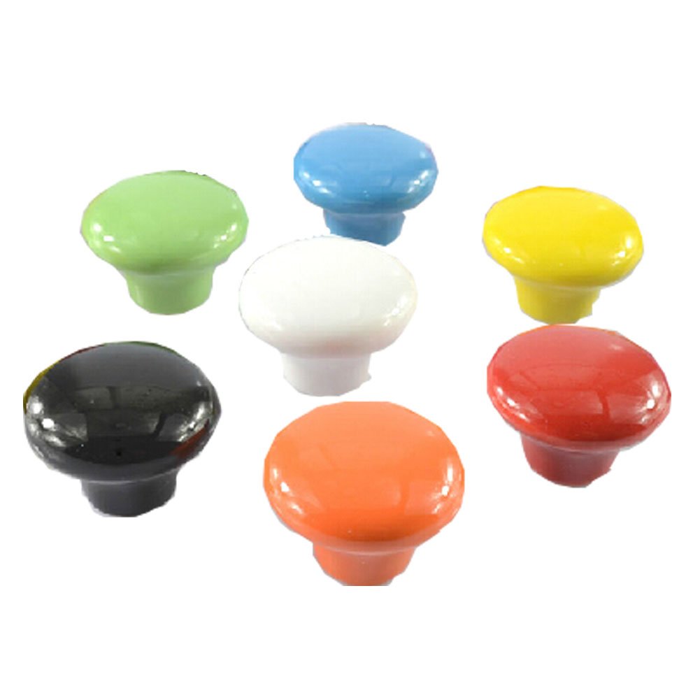 Colorful 32mm Round Ceramic Knobs - 7 Vibrant Colors for Kitchen, Bathroom Cabinets, Dressers & Wardrobes - Panda Legends Cabinet Hardware for Stylish Home Decor