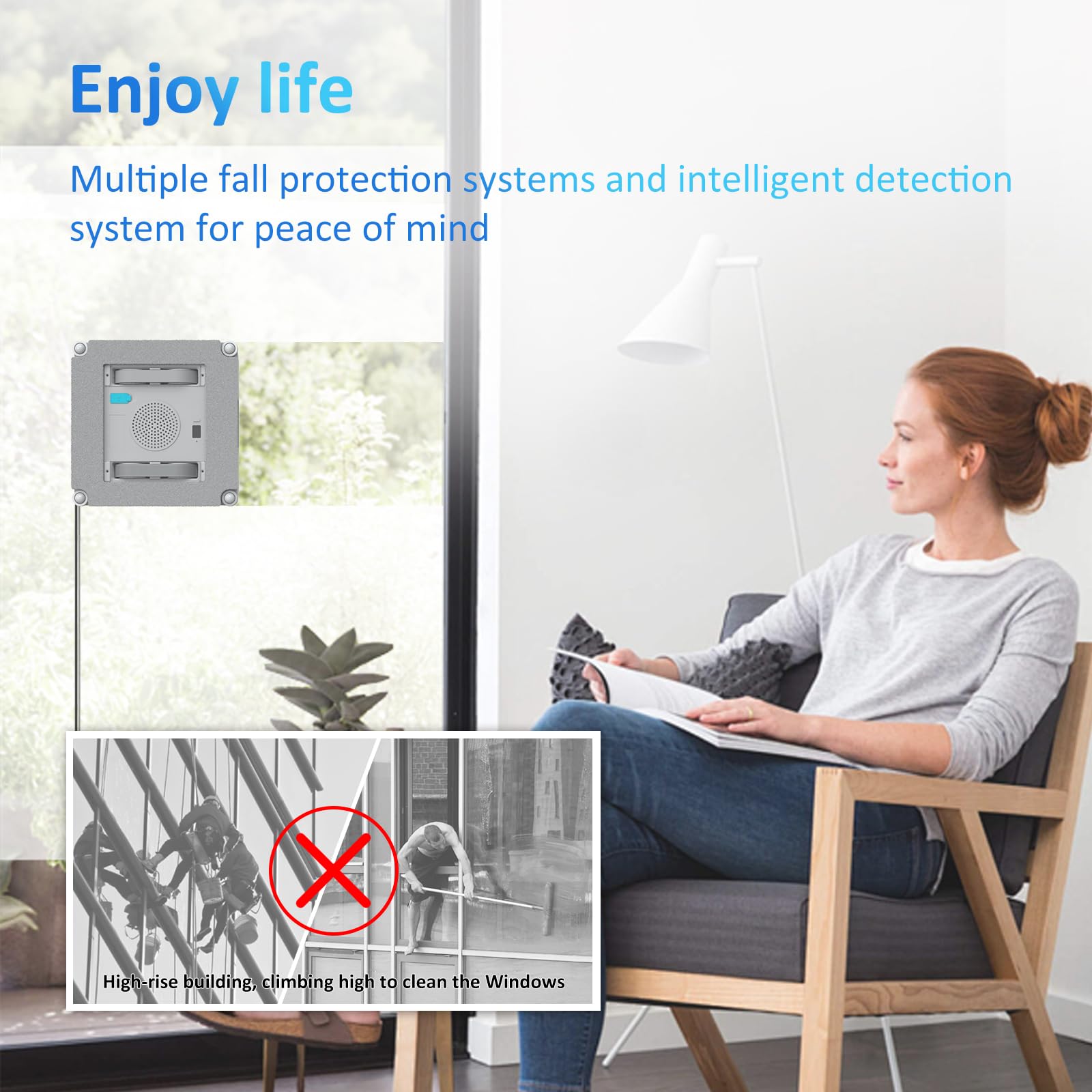 Mamibot W120-DP Smart Window Cleaning Robot with 4 Water Spray Nozzles, 3200Pa Strong Suction, Edge Detection & Multiple Cleaning Modes - App/Remote Control for Spotless Windows at Home or Office