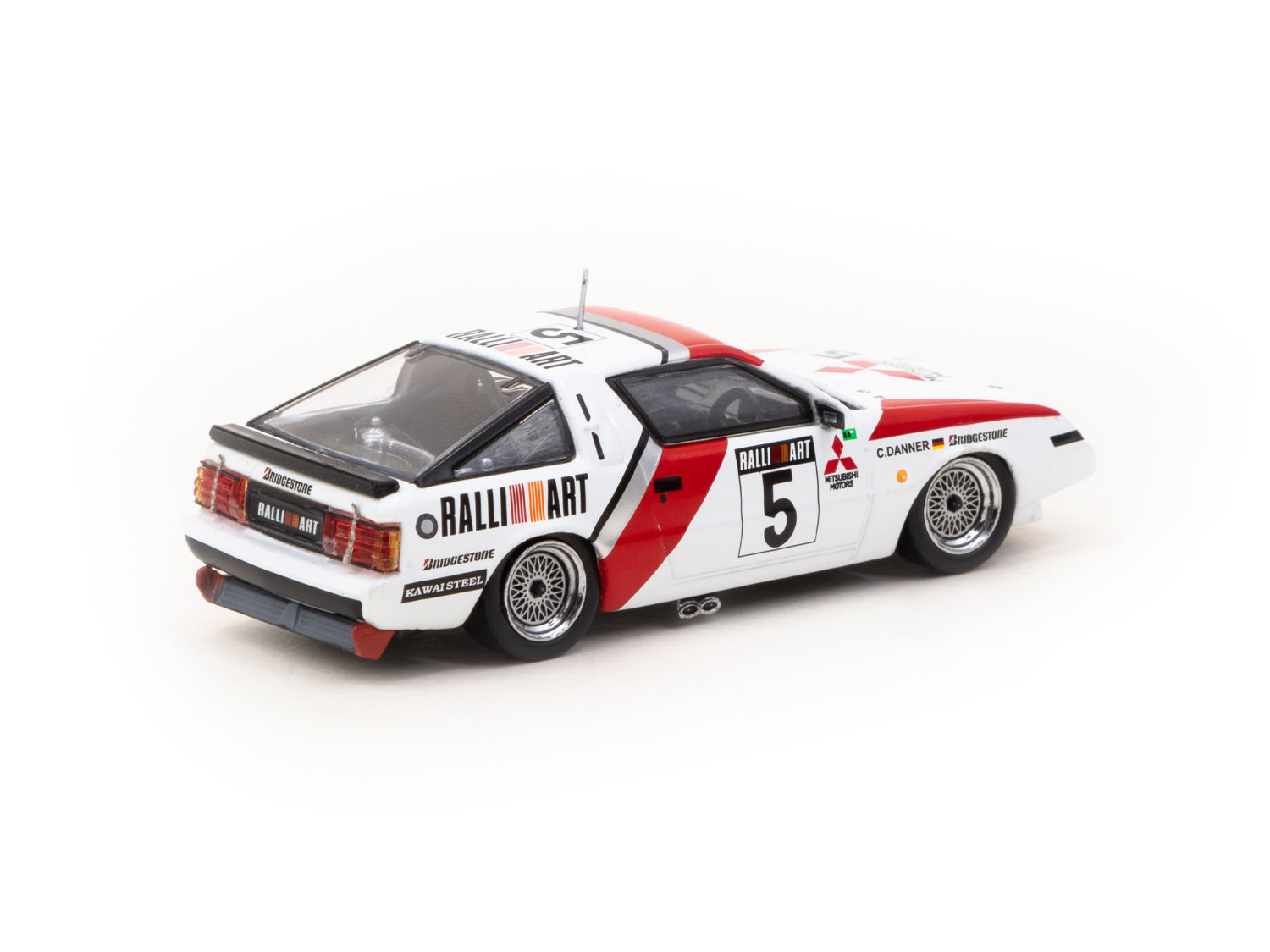 Tarmac Works 1/64 Scale Mitsubishi Starion Macau Guia Race 1988 #5 Diecast Model Car - Collectible Hobby64 for Display & Racing Enthusiasts