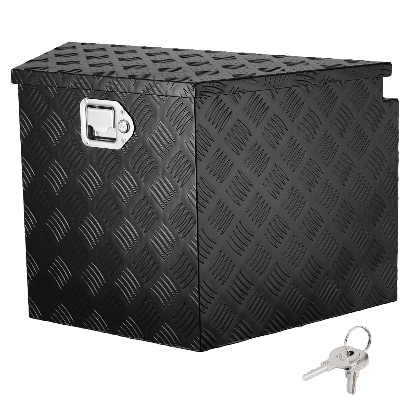 VEVOR Aluminum Alloy Diamond Plate Trailer Tongue Box with Lock - Heavy Duty Tool Chest Storage for Pickup Trucks, RVs & Trailers (29