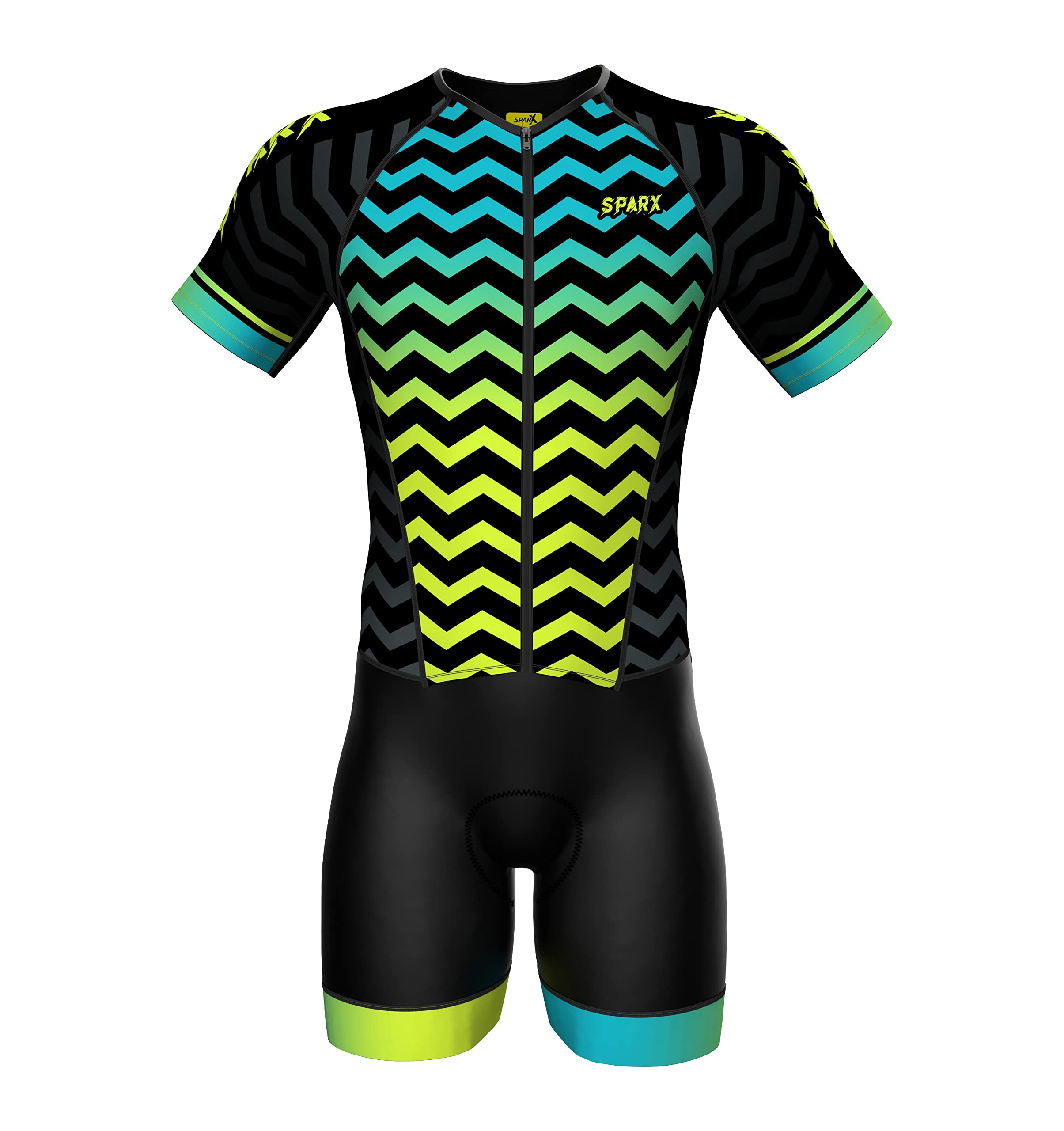 Sparx Men's Elite Aerosuit Triathlon Suit - Short Sleeve Triathlon Skinsuit for Cycling, Running & Swimming - Lightweight & Breathable Competition Outfit for Triathletes