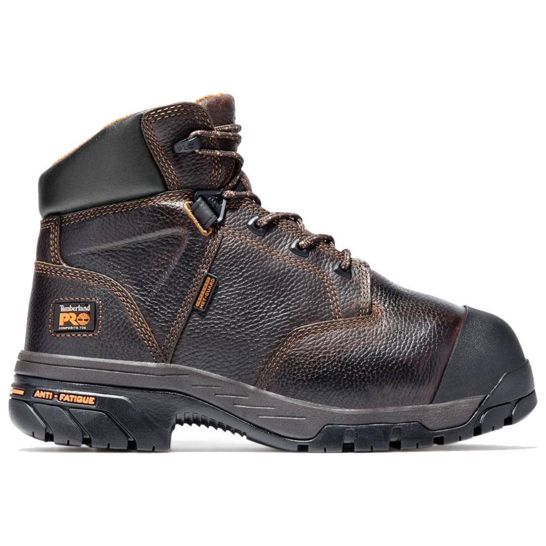 Helix 6 Inch Composite Toe Met Guard Work Boots for Men - Brown Safety Shoes for Construction, Warehouse & Outdoor Work