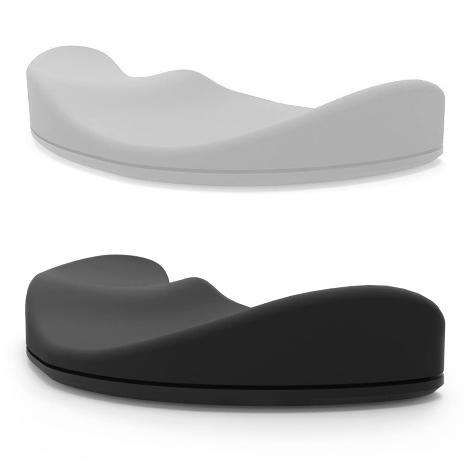 2PCS Ergonomic Mouse Wrist Rest Support - Comfortable Palm Rest Pad with Smooth Gliding Motion for Wrist Pain Relief - Pressure Relief for Office Work, Gaming & Coding - Perfect for Long Computer Sessions (Black & Gray)