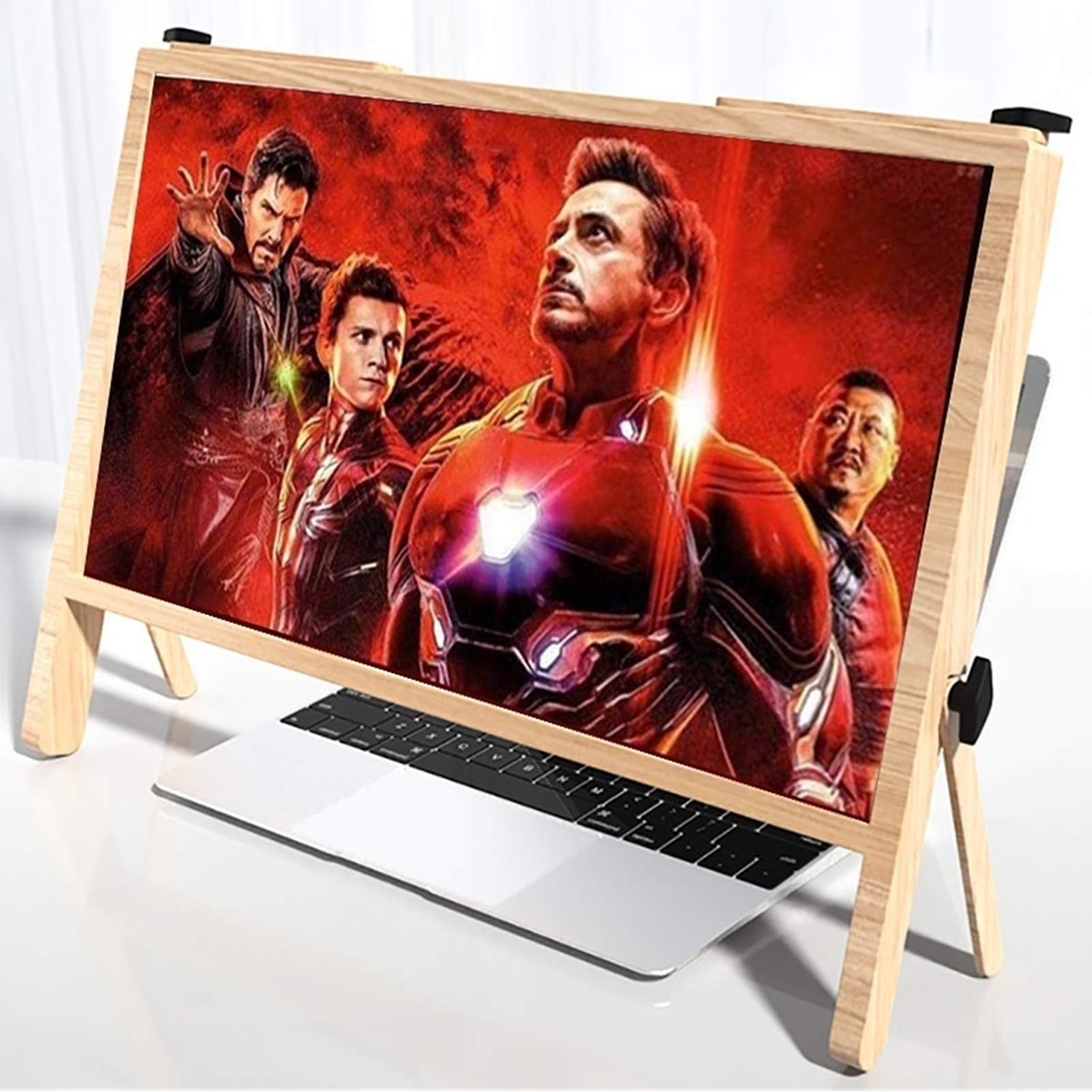 21 Inch Computer Screen Magnifier with Stand - Ultra Clear Phone Amplifier & Tablet Screen Enlarger - Adjustable Angle Folding Design for Better Viewing - Perfect for Office, Home & Low Vision Users (Light Brown)