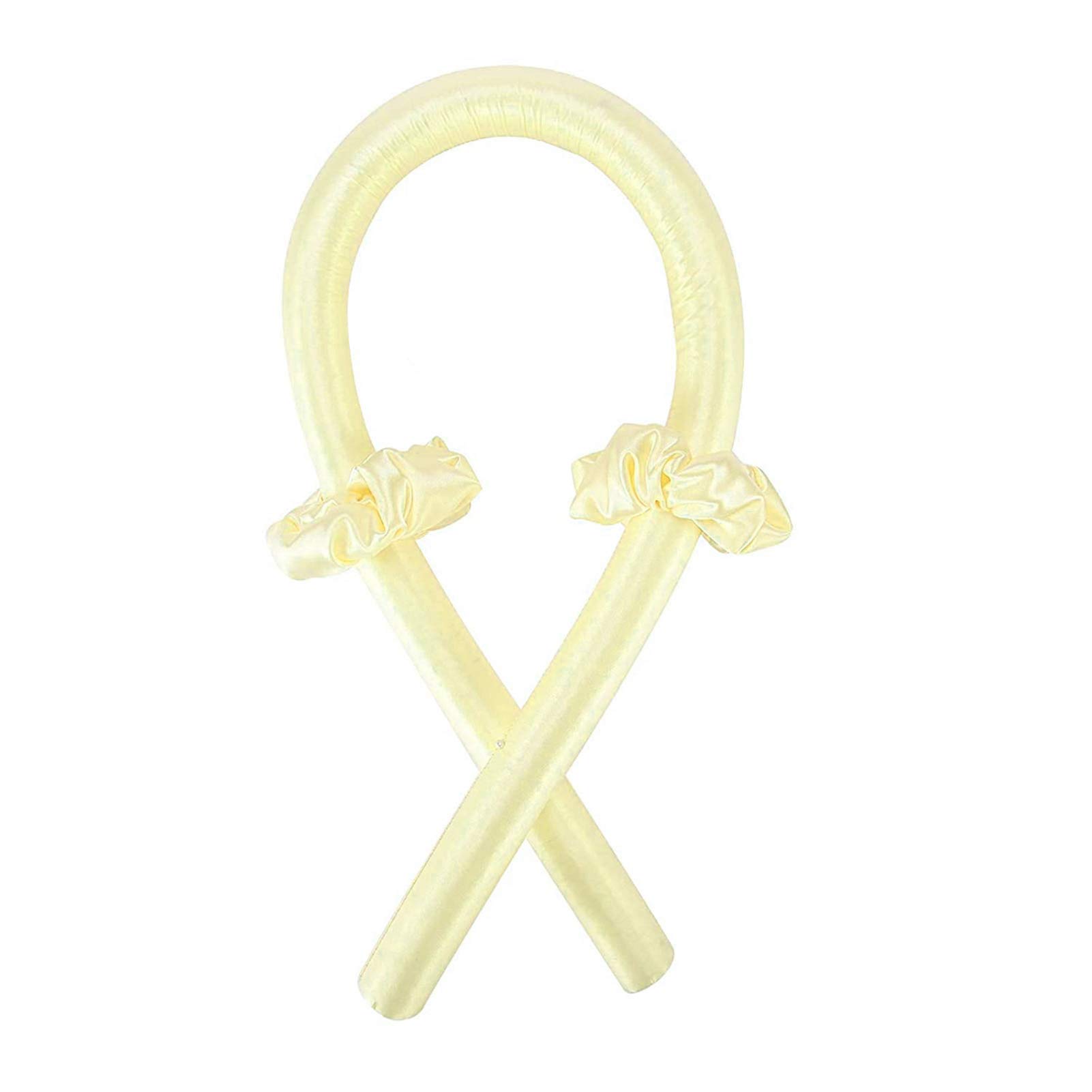 Heatless Curling Rod Headband - Soft Sponge Hair Rollers for Long Hair, No Heat Hair Curlers for Girls & Women (Yellow) - Perfect for Overnight Styling, Salon-Like Waves & Damage-Free Curls