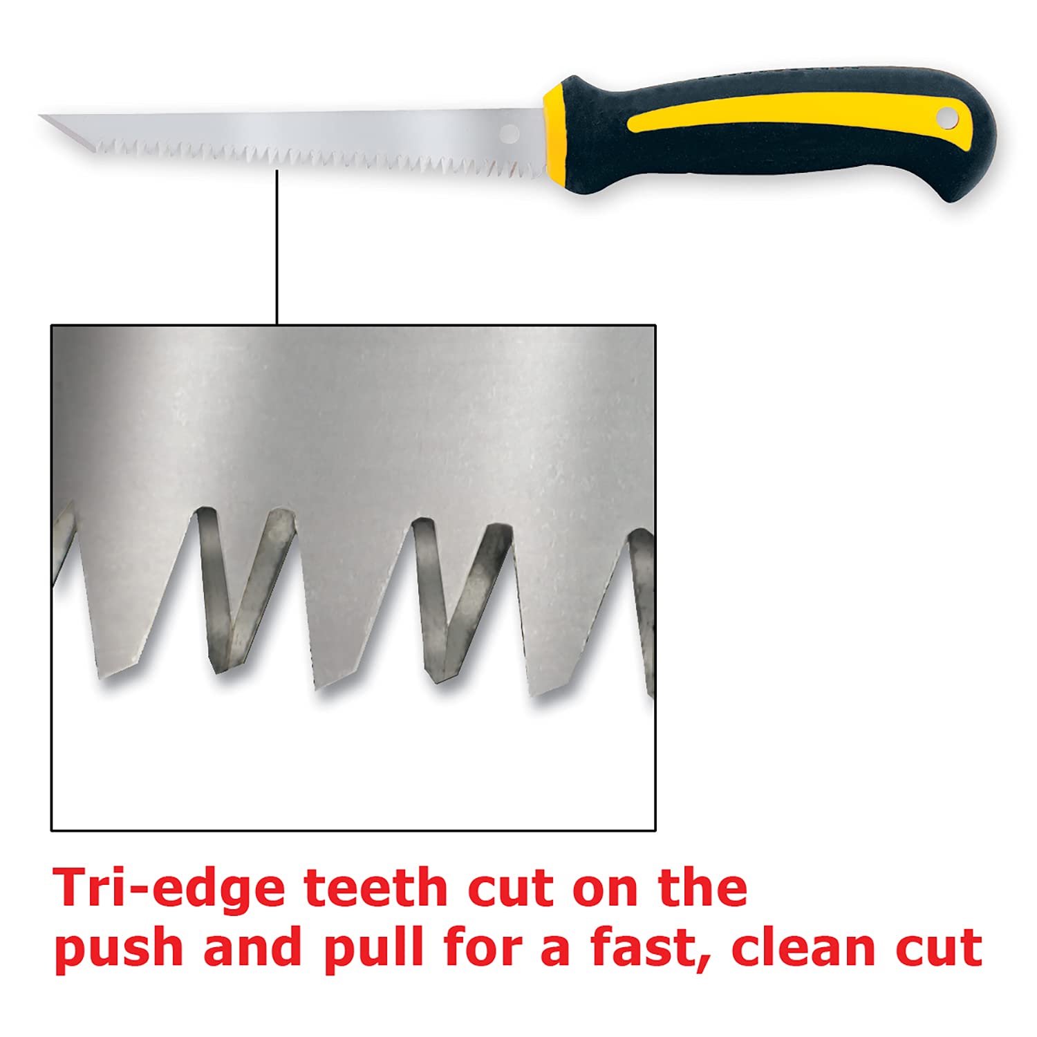 IVY Classic 11107 6-1/2 Inch Tri-Edge Teeth Wallboard Saw with Power Pro Grip Handle - Perfect for Drywall Cutting, Home Renovation & DIY Projects