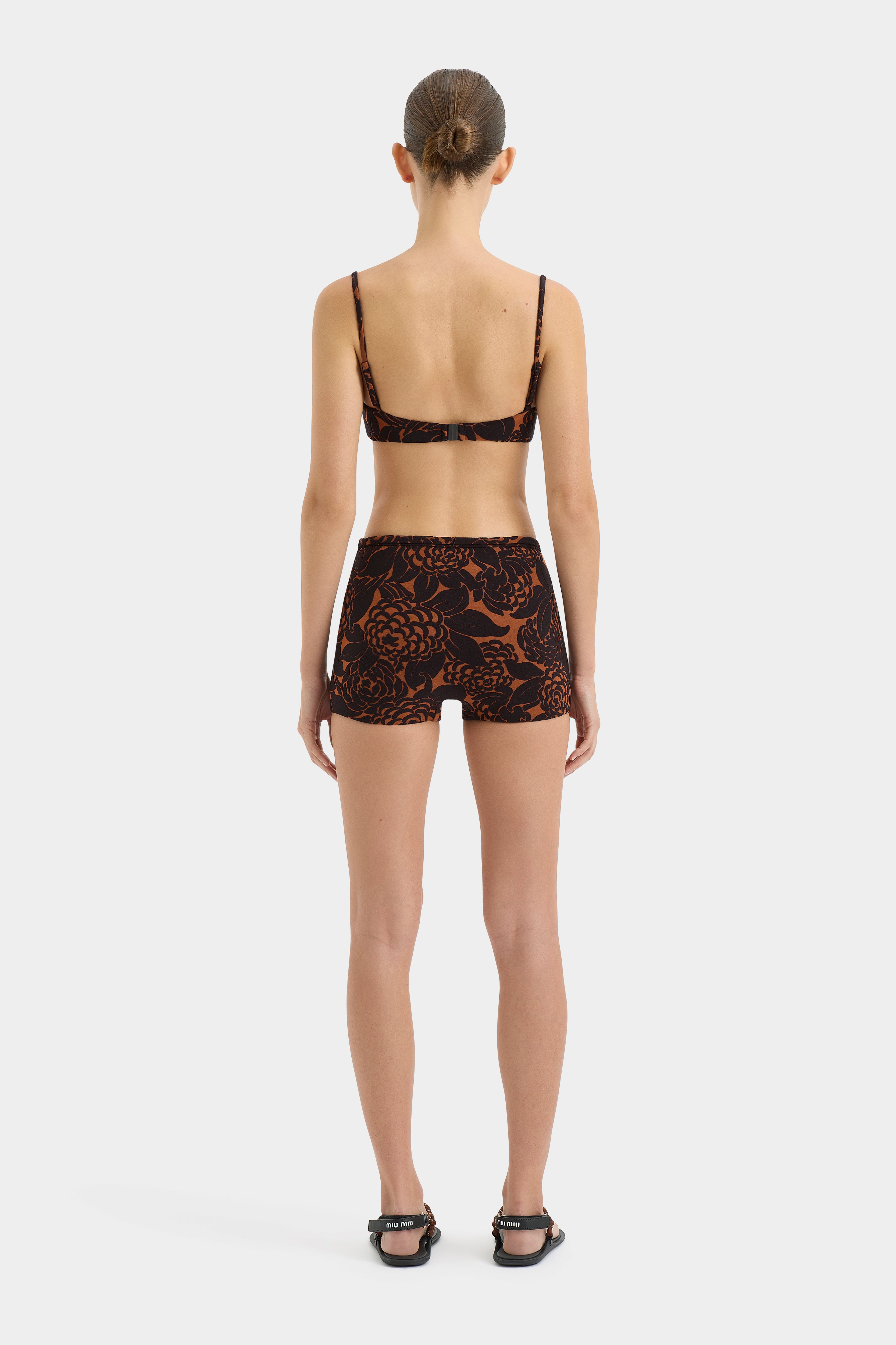 Dawn Balconette Sandflower Floral Terry Bra - Comfortable Lace Underwire Bralette for Everyday Wear & Layering