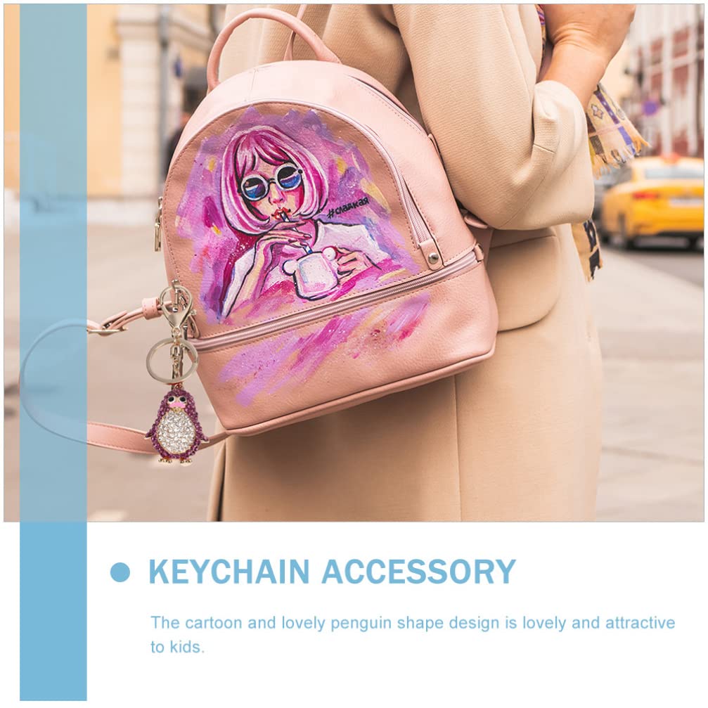 VOSAREA 2pcs Cute Penguin Couple Keychain Set - Sparkling Rhinestone Key Ornament, Alloy Keyring for Car Keys, Tote Bag & Purse Charm - Perfect Gift for Lovers, Friends & Couples (Penguin Design) | Great for Valentine's Day, Anniversaries & Everyday Carry