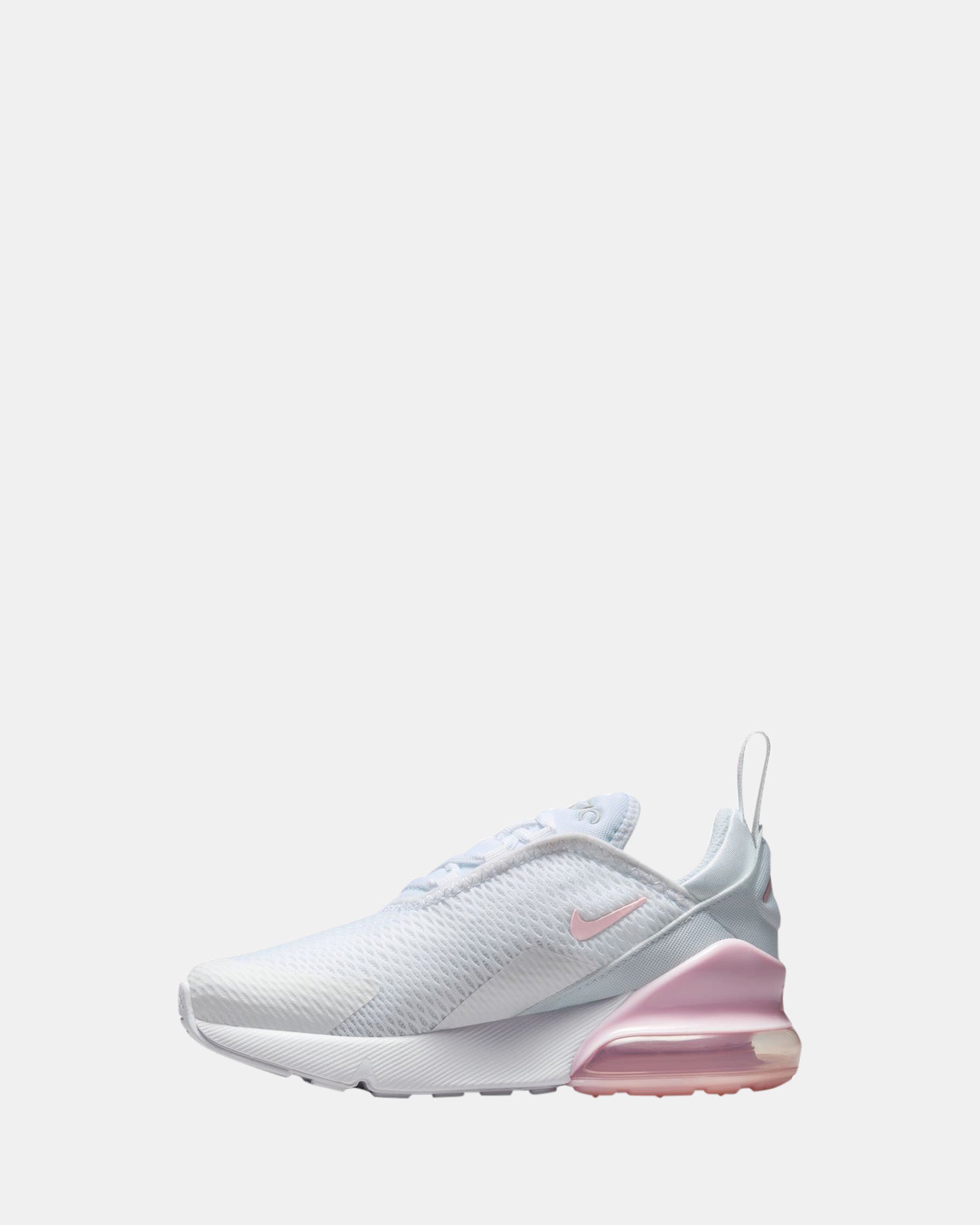 Nike Air Max 270 Pre School Kids Running Shoes - White/Pink Foam/Smoke Grey - Lightweight & Comfortable for Daily Play & School Activities