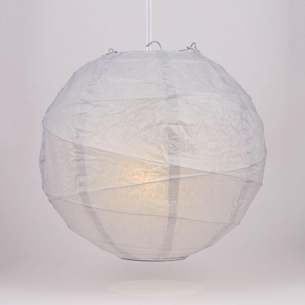 12 Pack 16 Inch Gray Free Style Ribbing Round Paper Lanterns for Party Decorations, Wedding, Home & Outdoor Events