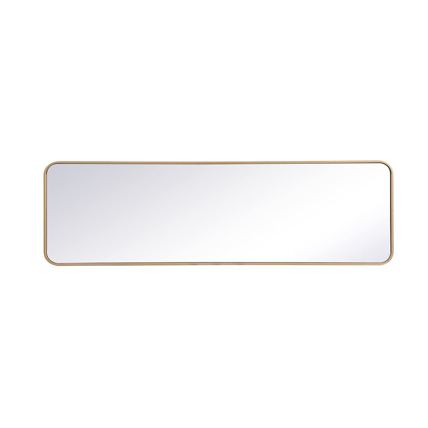 Elegant Brass Rectangular Mirror 18x60 - Home Decor & Bathroom