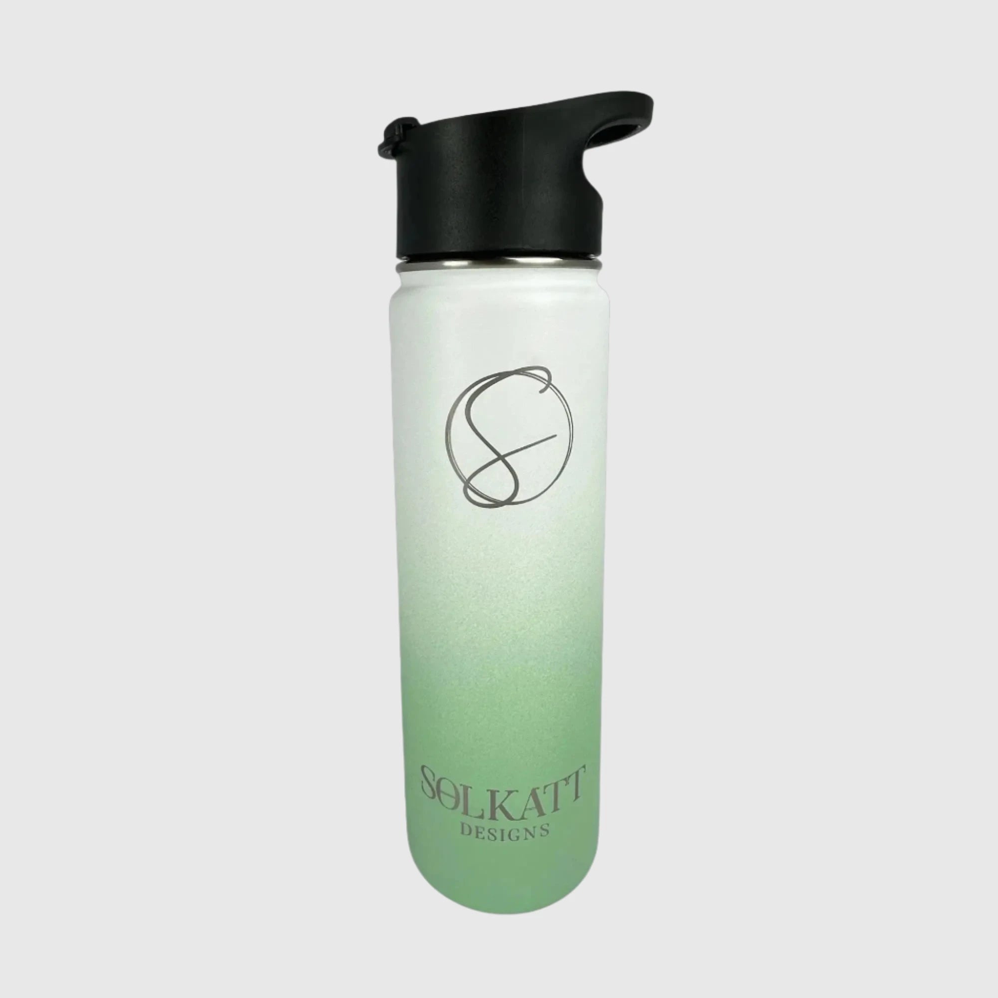 Pastel Green Insulated Stainless Steel Water Bottle 650ml (22oz) - Keep Drinks Cold/Hot for 24 Hours - Perfect for Gym, Hiking & Office Use