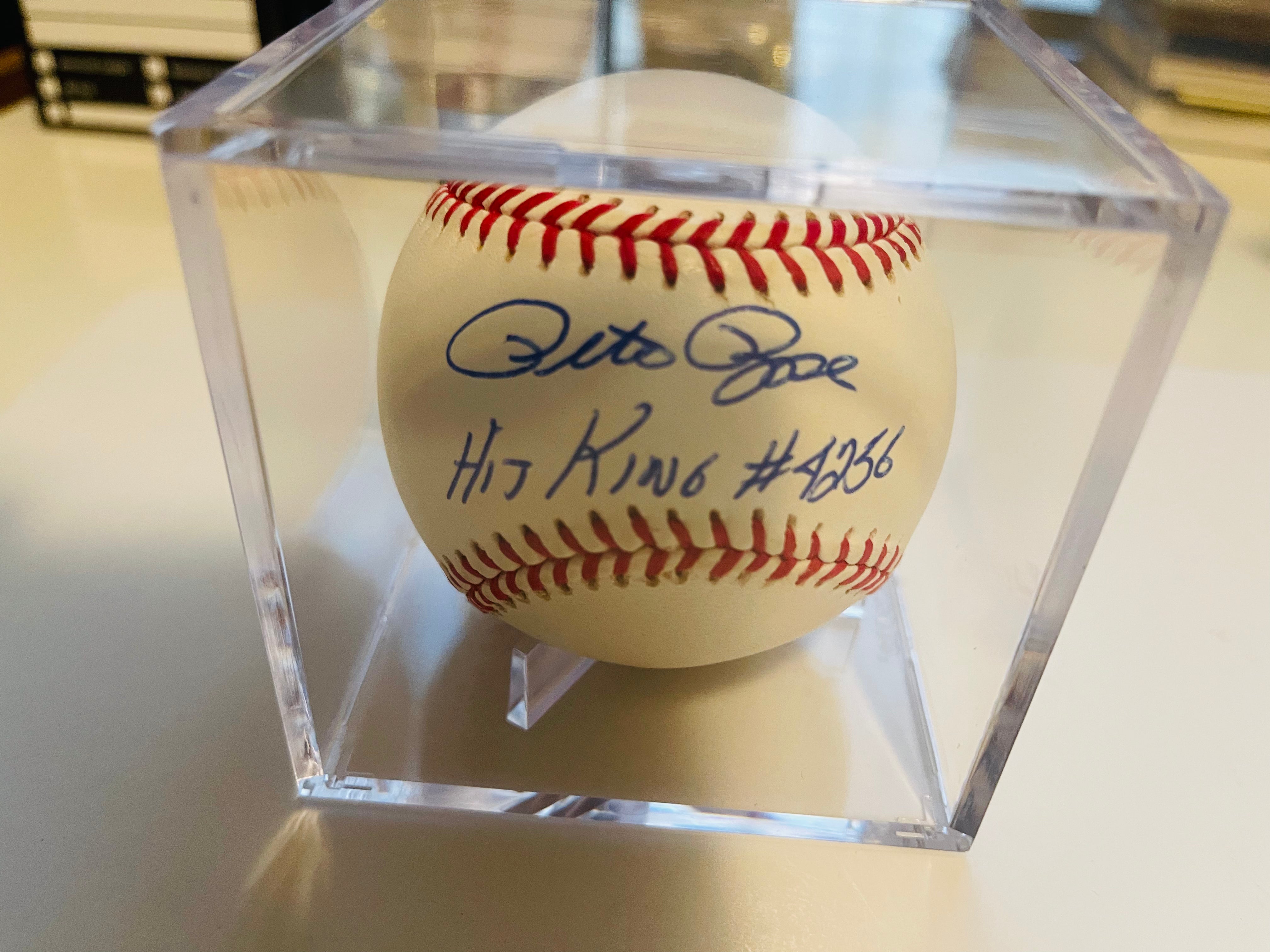 Pete Rose Autographed Baseball with COA - Limited Edition Inscribed Collectible for Sports Memorabilia Fans - Perfect for Display, Gifts & Home Decor