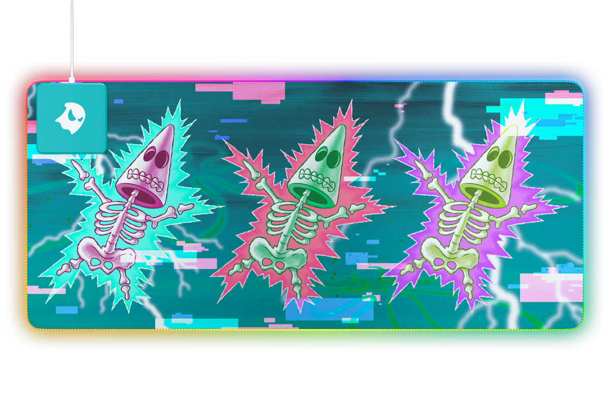 Spongebob P1 Skeleton Patrick RGB Gaming Mouse Pad - Non-Slip LED Mousepad for PC, Laptop, Office & Gaming Setup - Perfect for Gamers, Streamers & Anime Fans